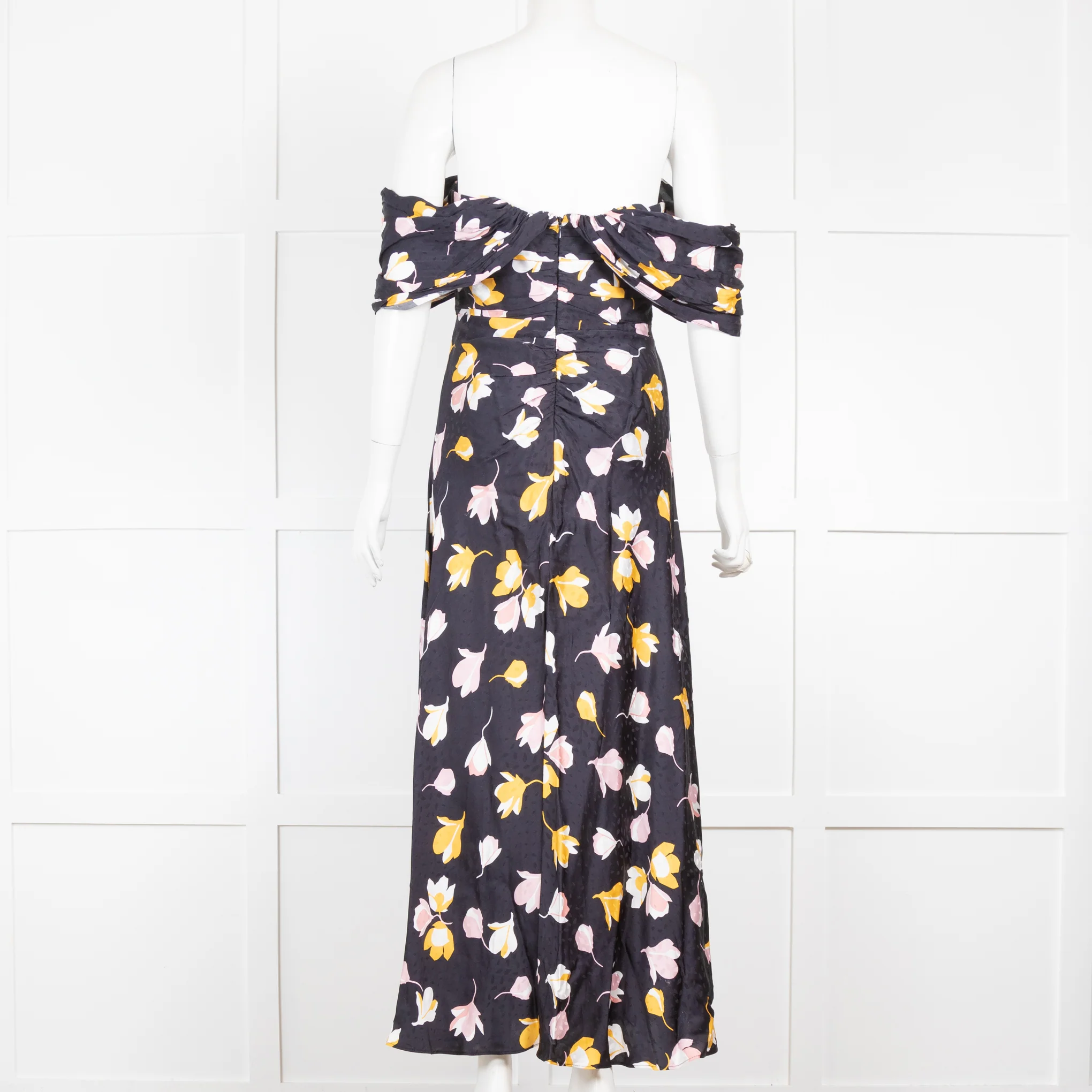 Self Portrait Black and Pink Floral Maxi Dress - Image 3
