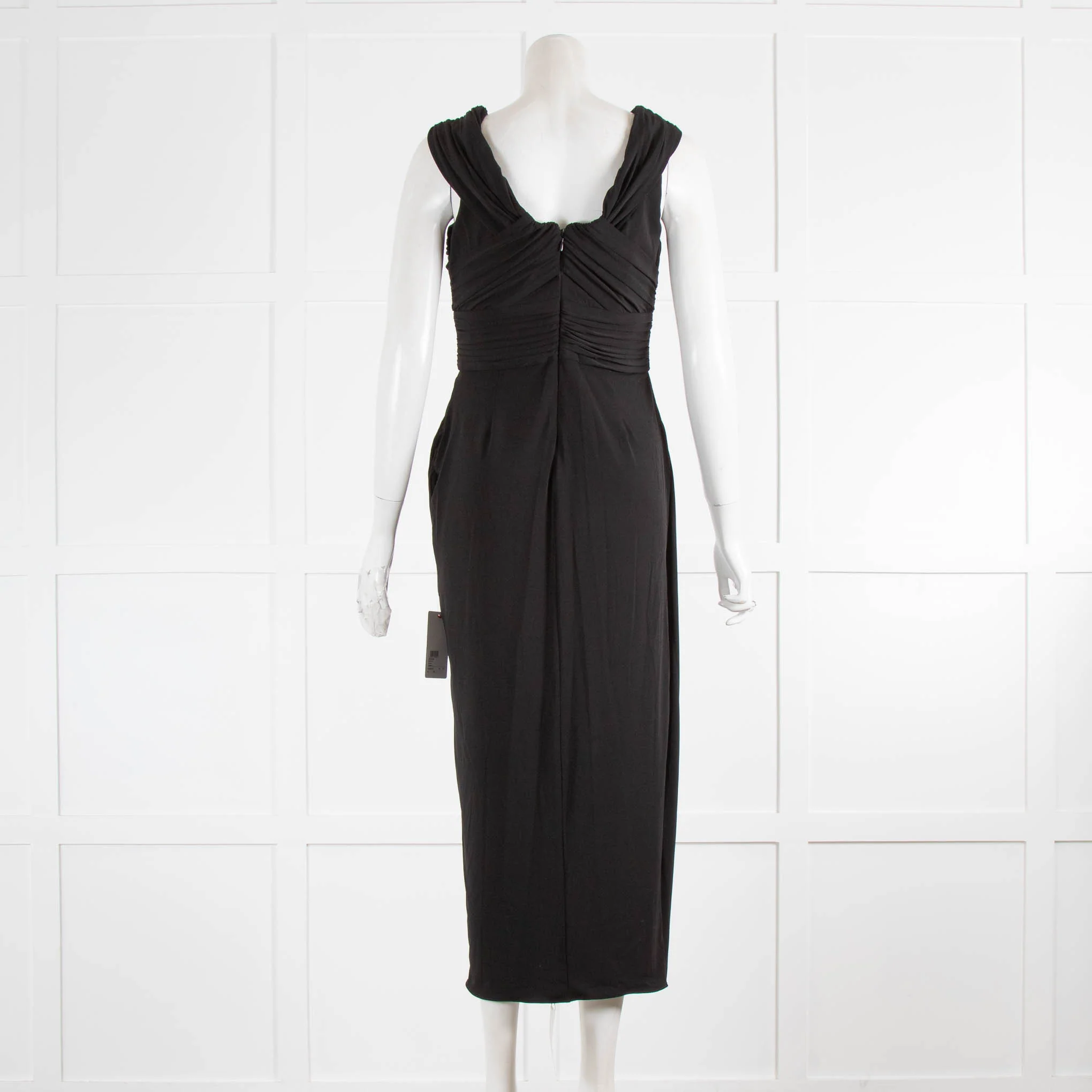 Self-Portrait Black Crossover Midi Dress - Image 3