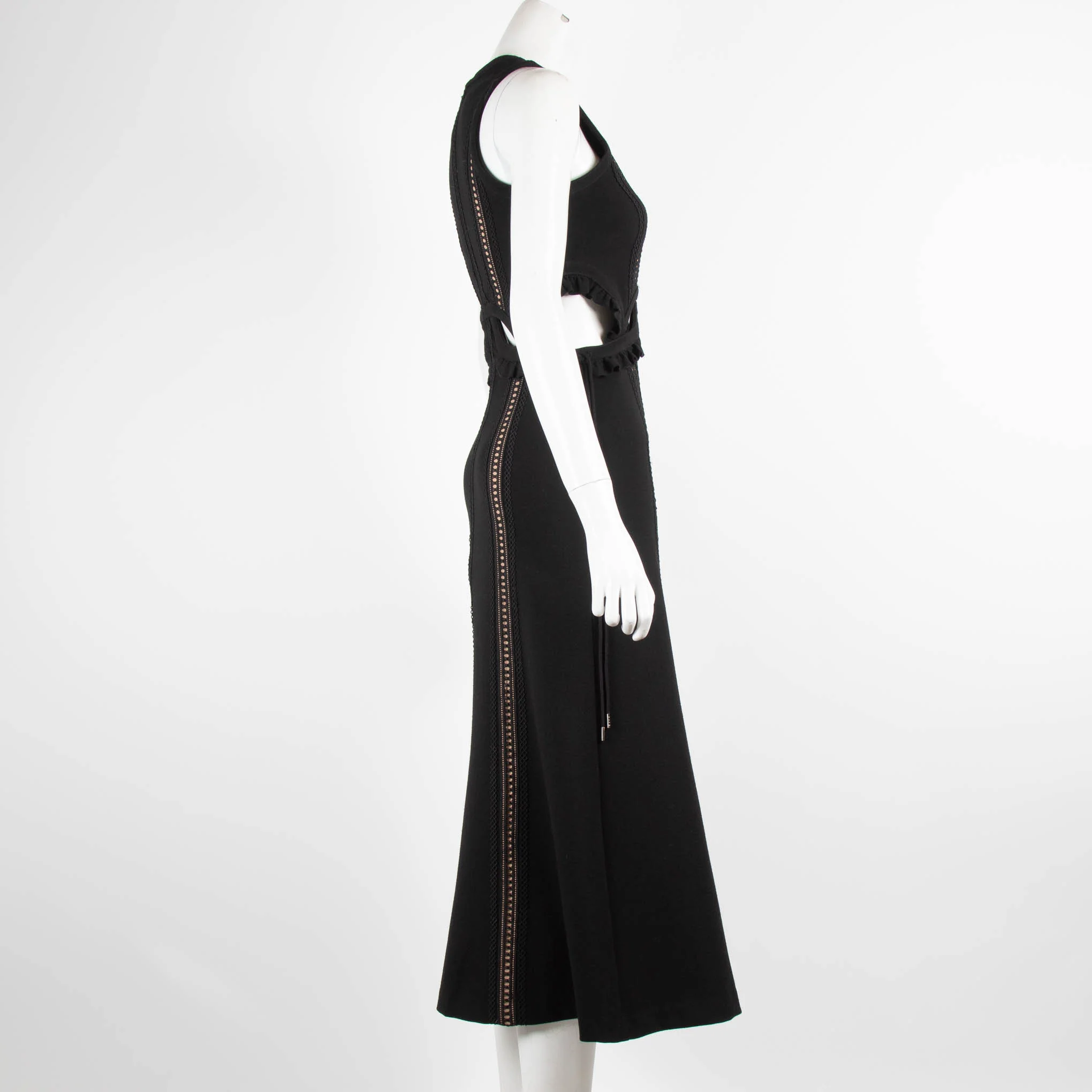 Self Portrait Black Lace Detail Sleeveless Midi Dress - Image 2