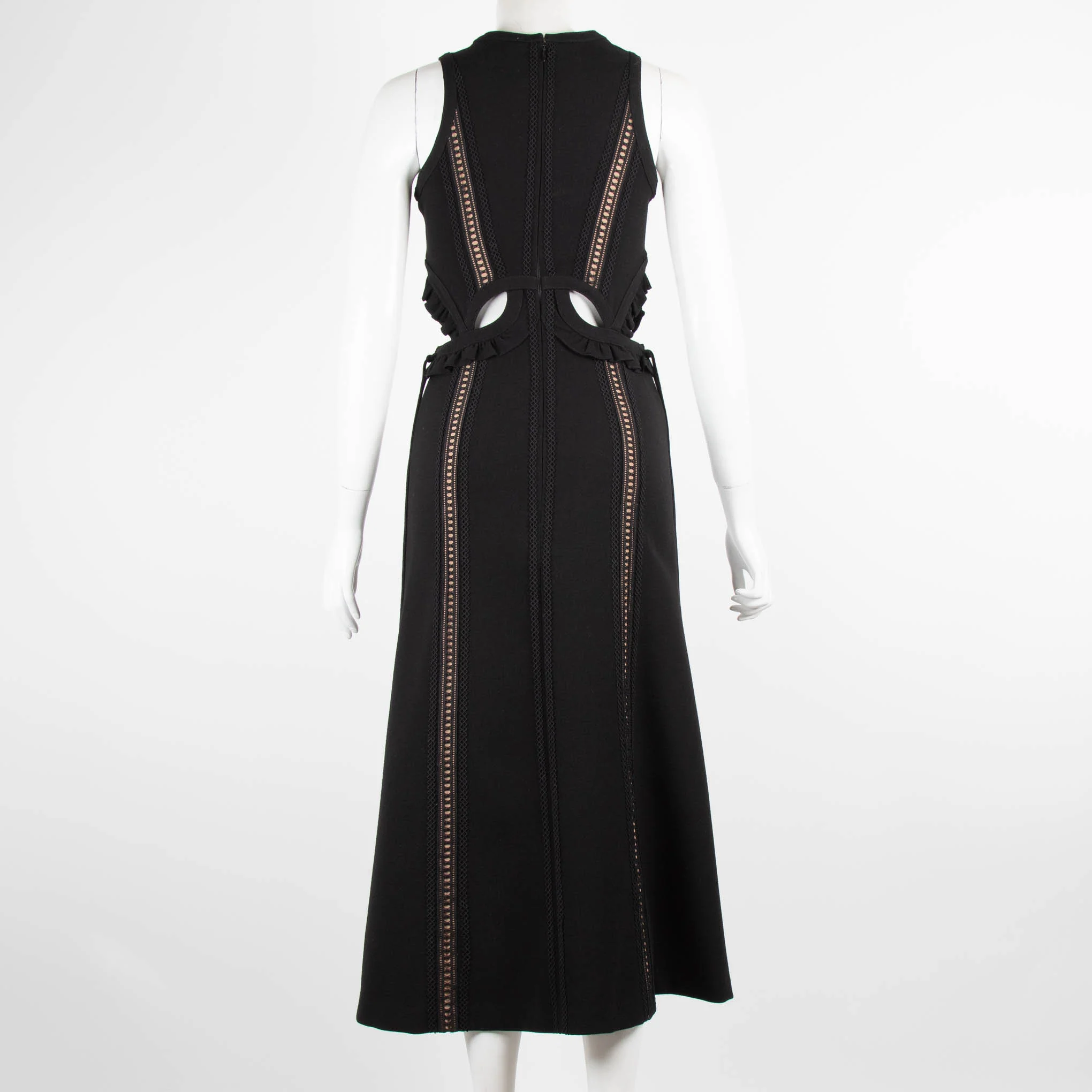 Self Portrait Black Lace Detail Sleeveless Midi Dress - Image 3