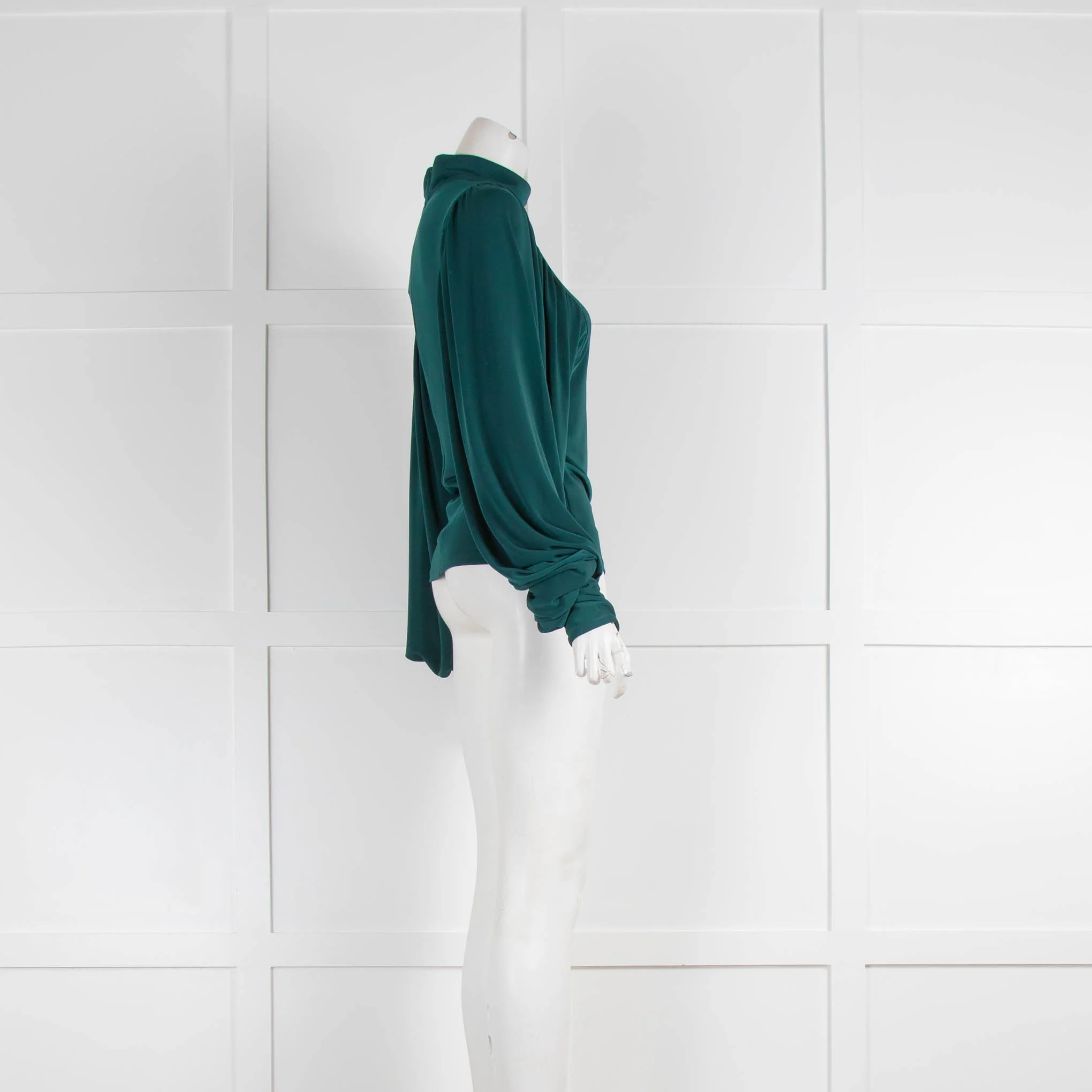 Self Portrait Green High Neck Blouse - Image 2