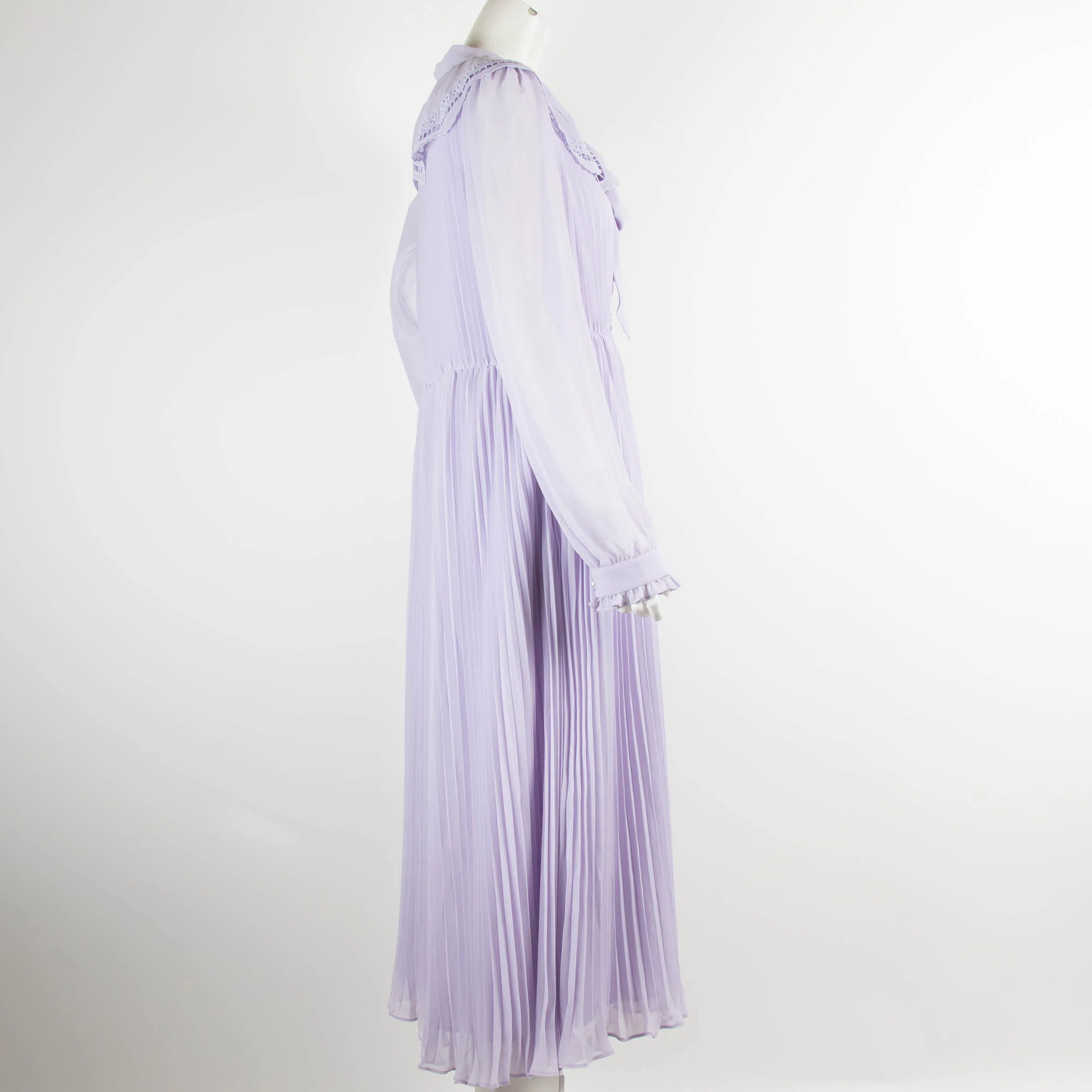 Self Portrait Lilac Pleated Maxi Dress With Belt - Image 2