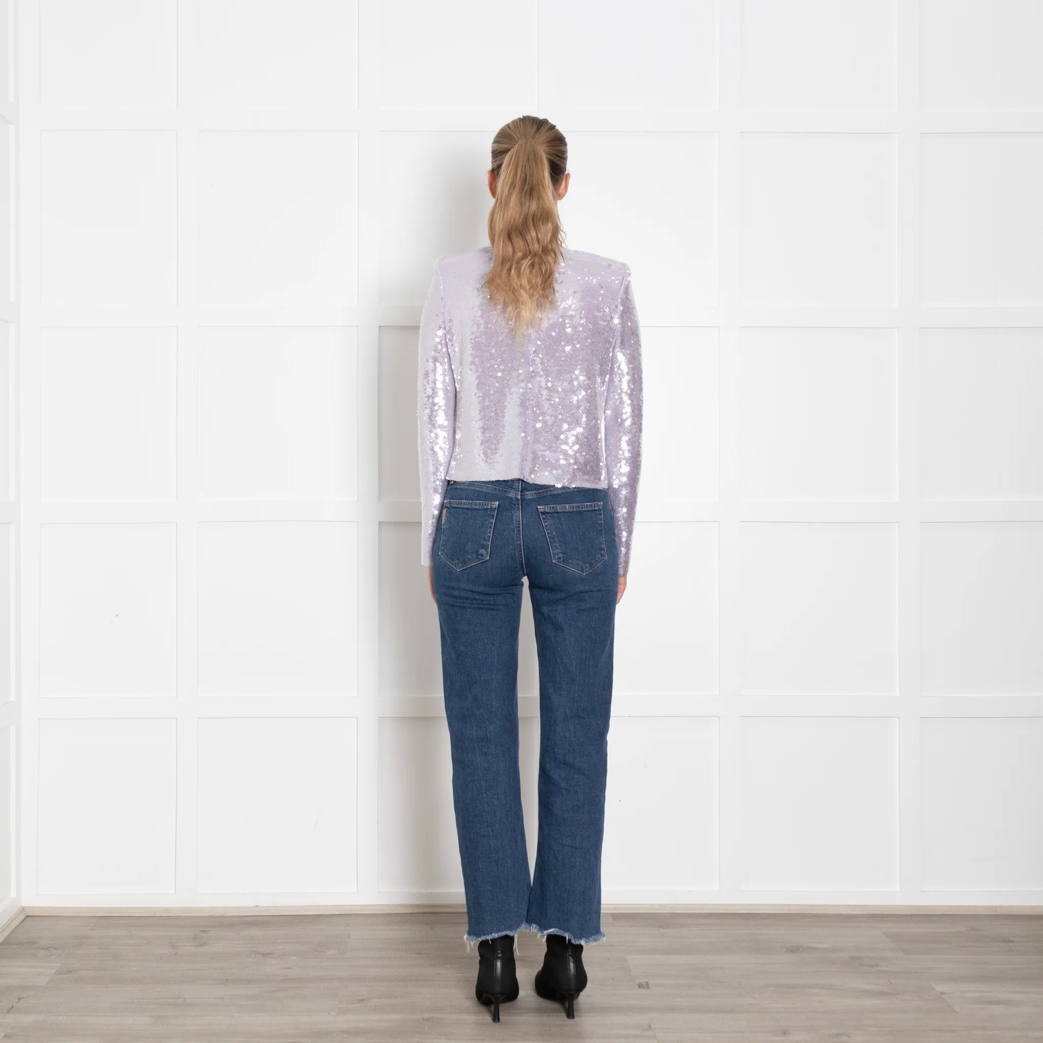 Self Portrait Lilac Sequin Long Sleeve Top - Image 5