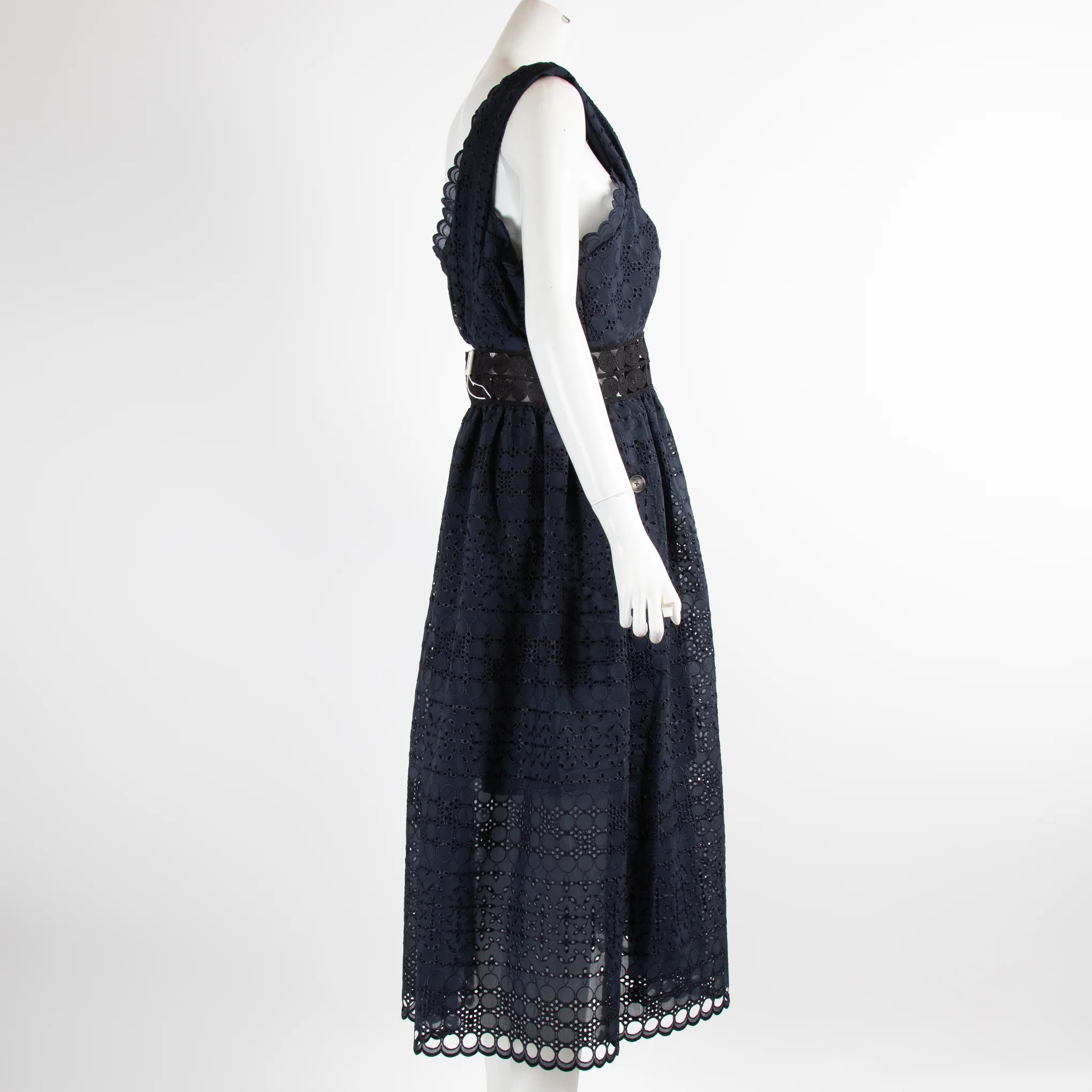 Self Portrait Navy Lace One Shoulder Dress - Image 2