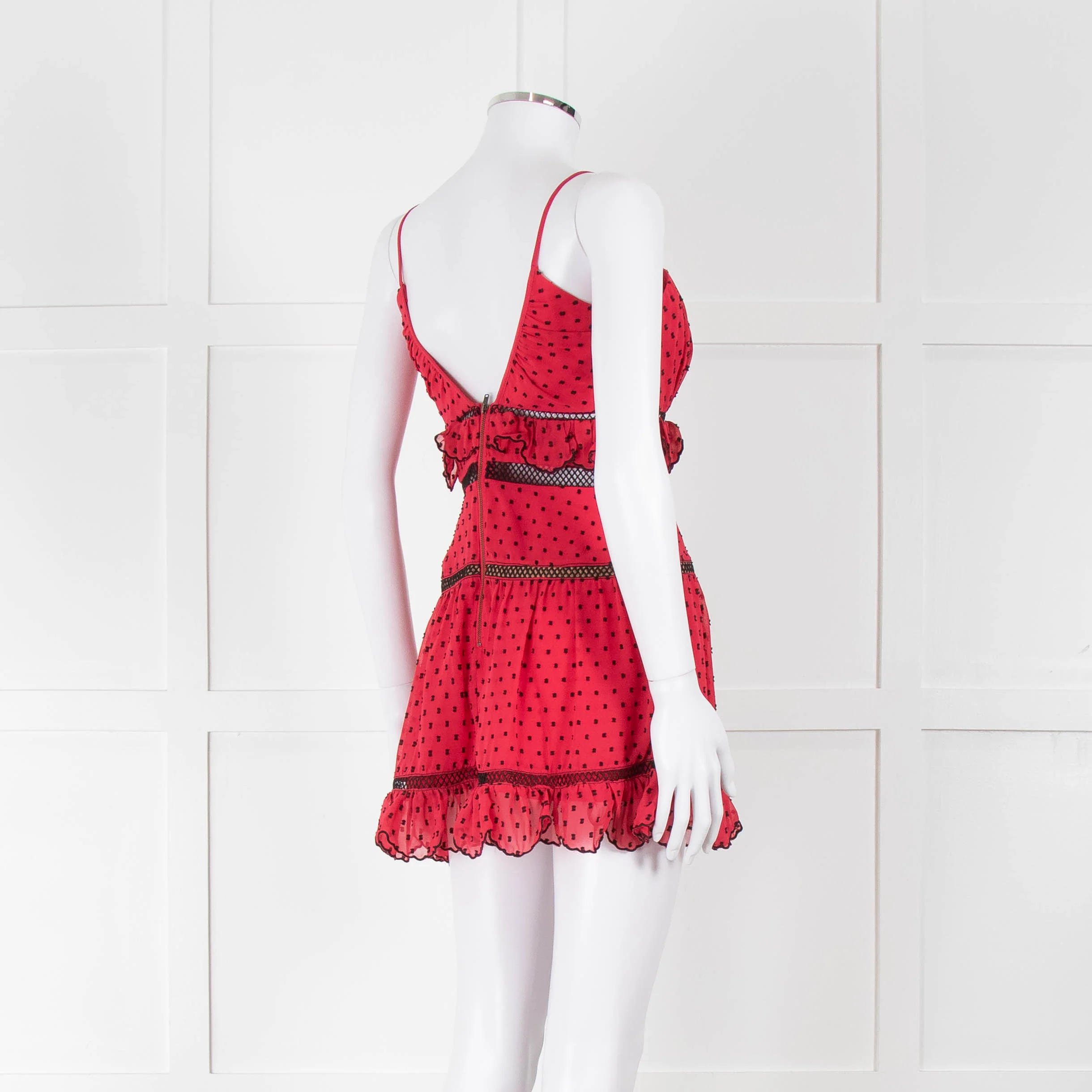 Self-Portrait Red Spot Mini Dress - Image 4