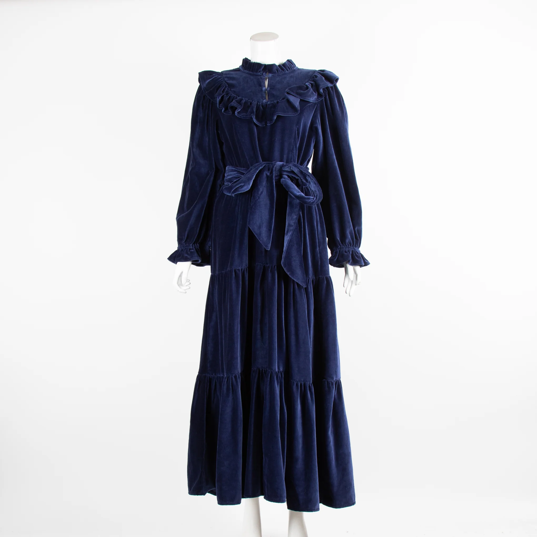 Seraphina Navy Velvet Tiered Dress