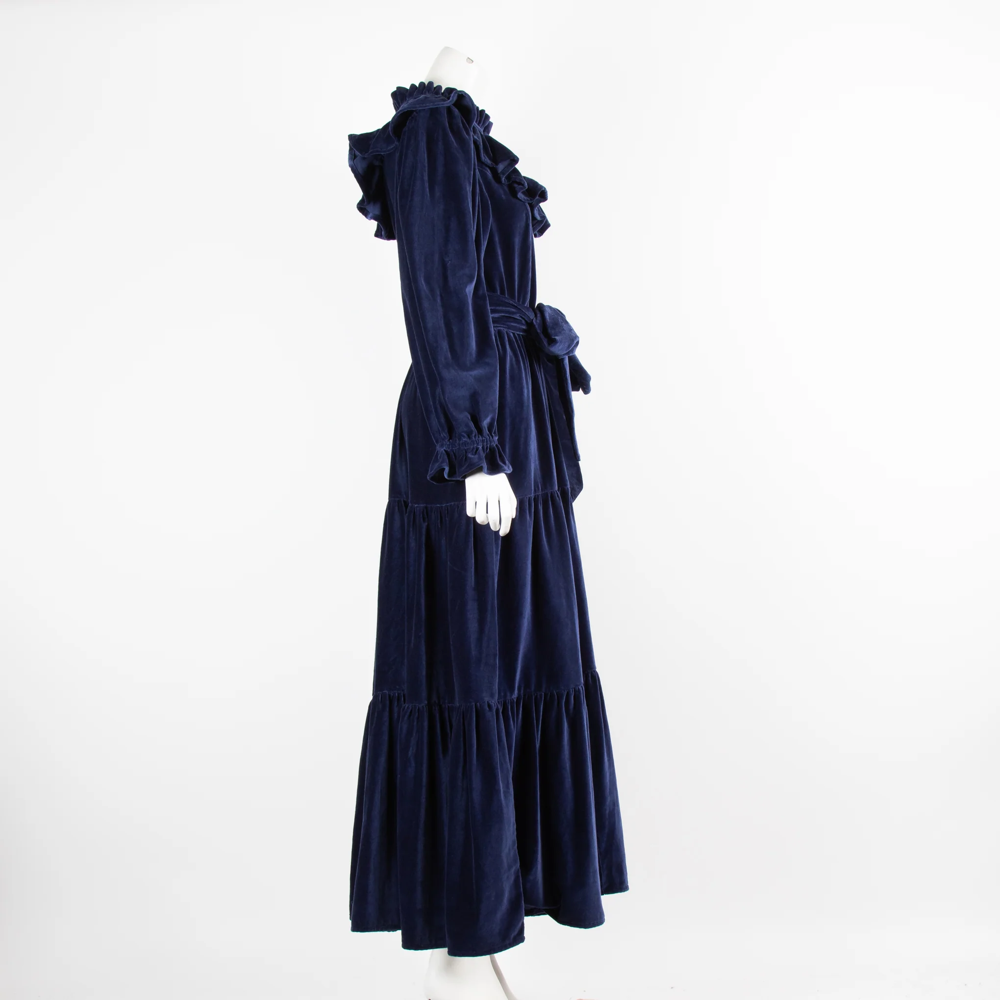Seraphina Navy Velvet Tiered Dress - Image 2