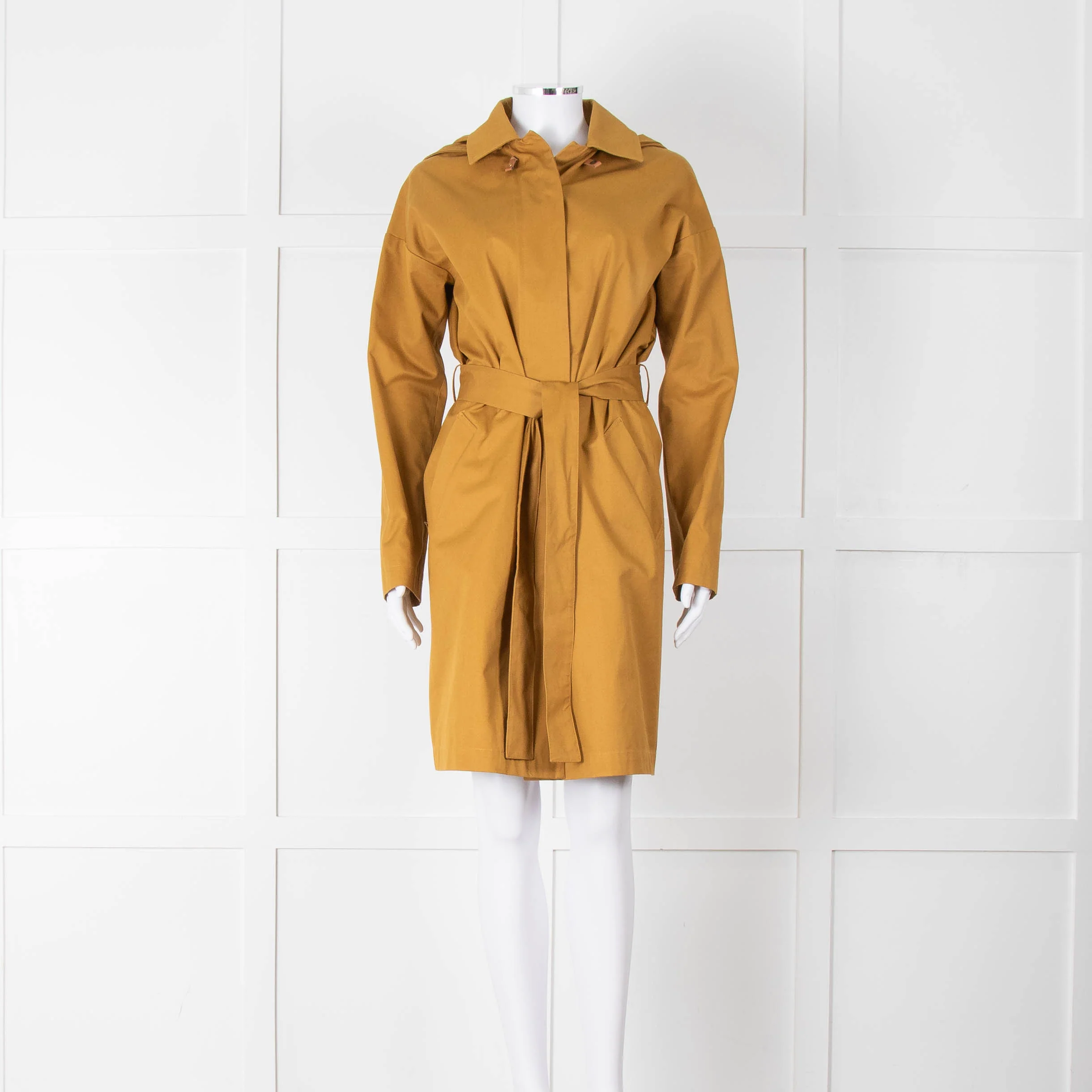 Sessun Mustard Hooded Spring Coat - Image 2