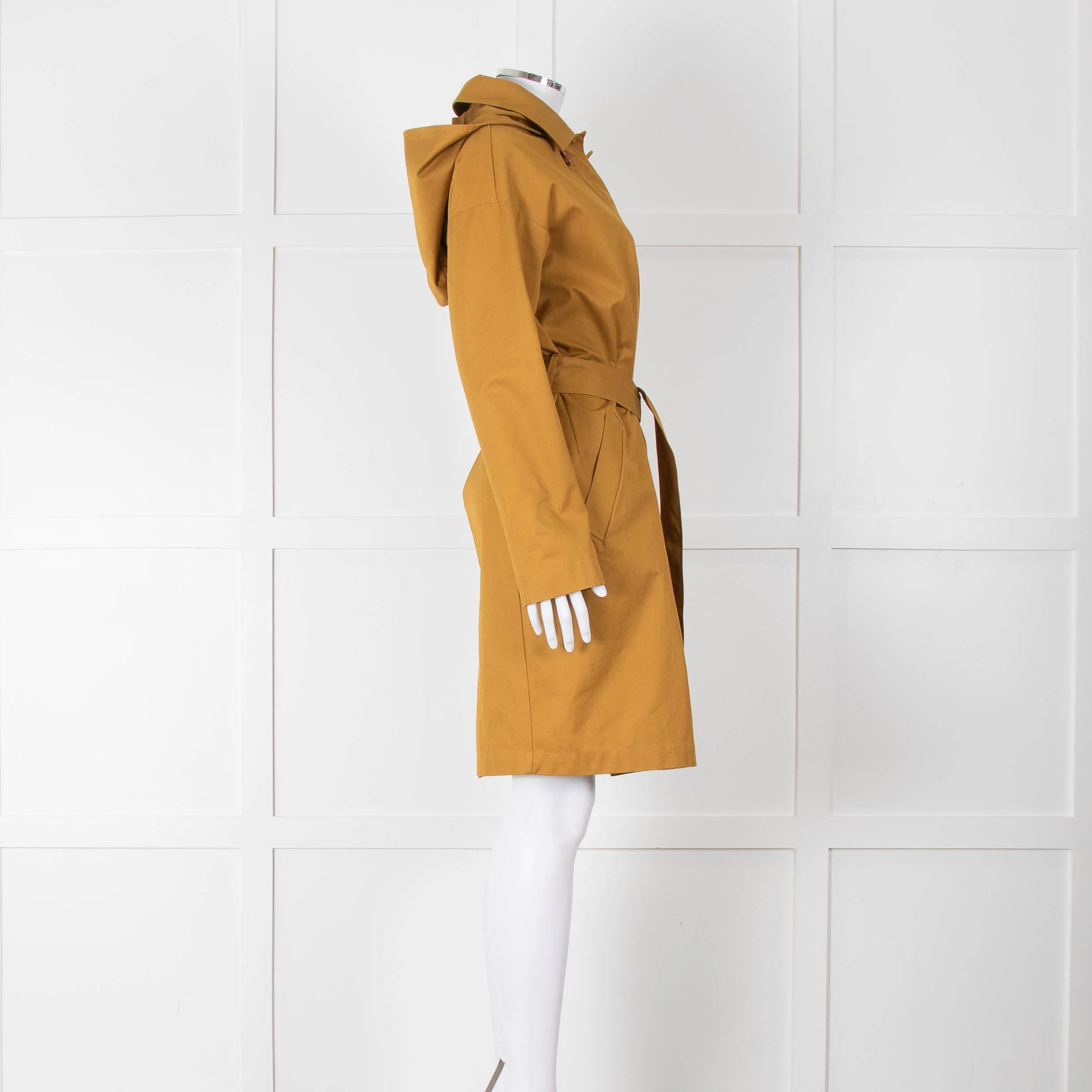 Sessun Mustard Hooded Spring Coat - Image 4