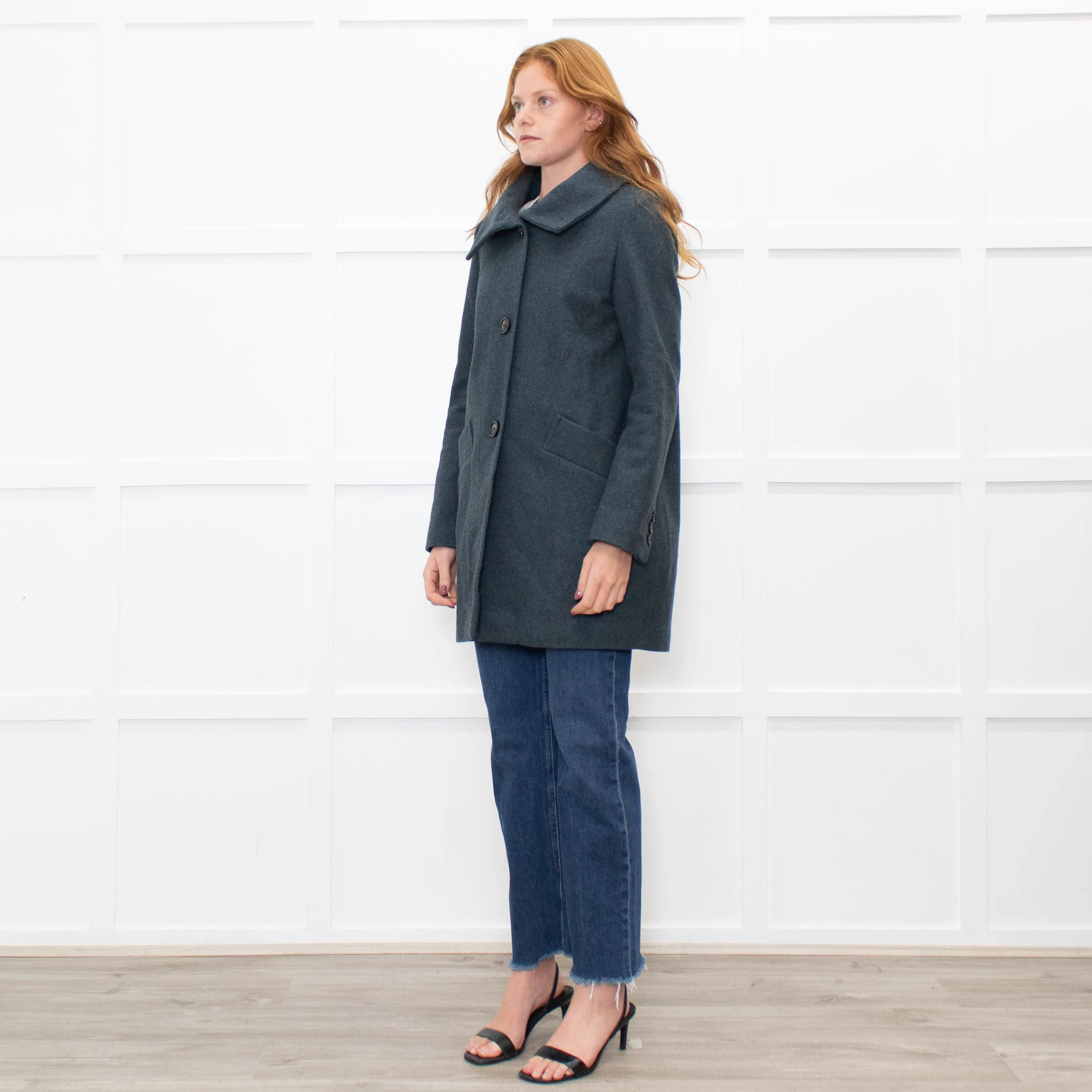 Sessun Teal Wool Short Coat - Image 3