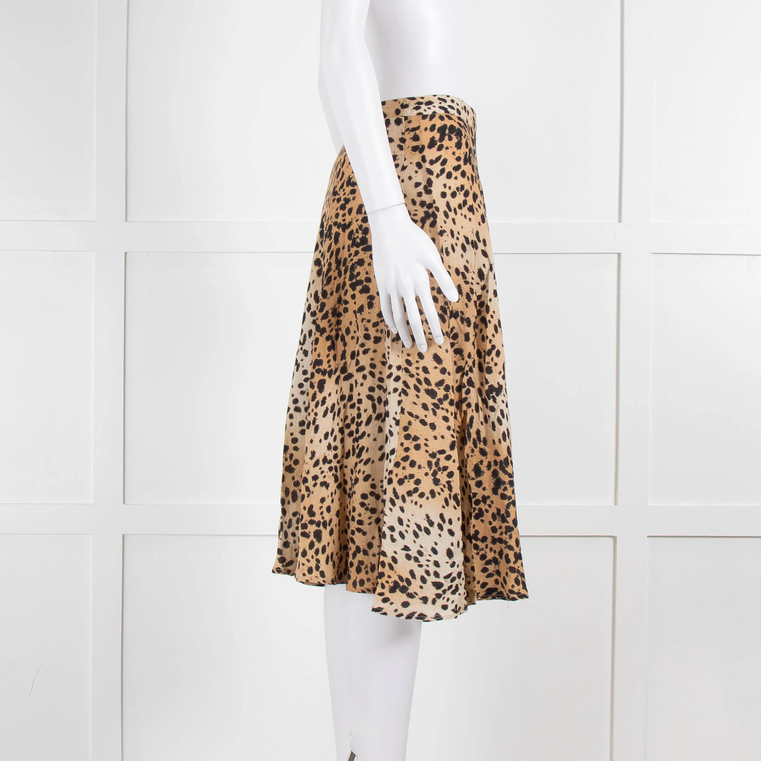 Set Brown Black Animal Print Midi Skirt - Image 3