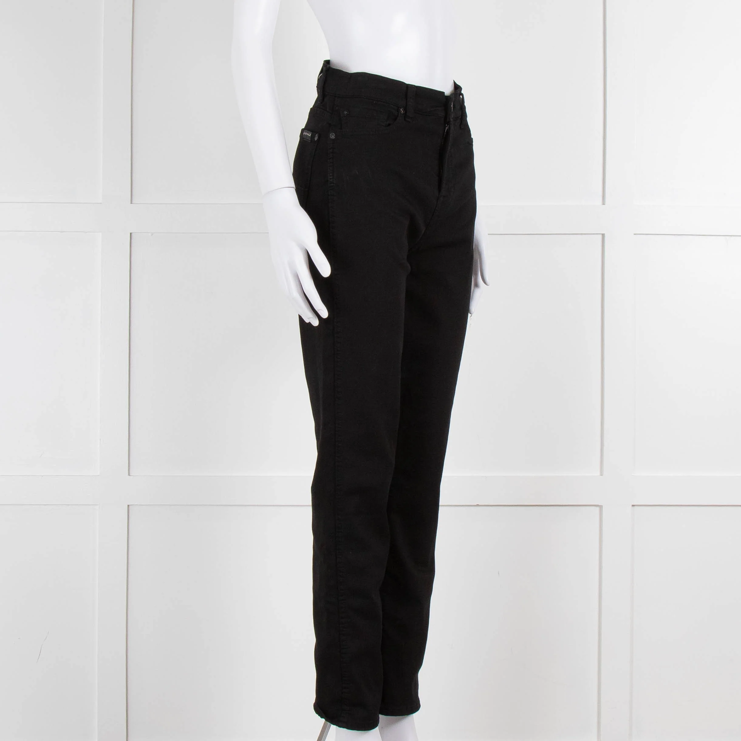 Seven For All Mankind Black Stretch Cotton Skinny Jeans - Image 2