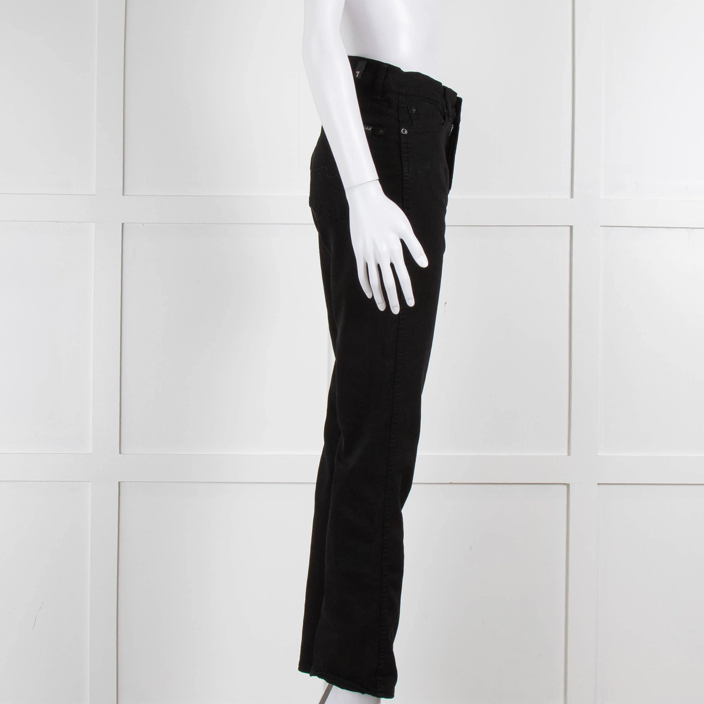 Seven For All Mankind Black Stretch Cotton Skinny Jeans - Image 3