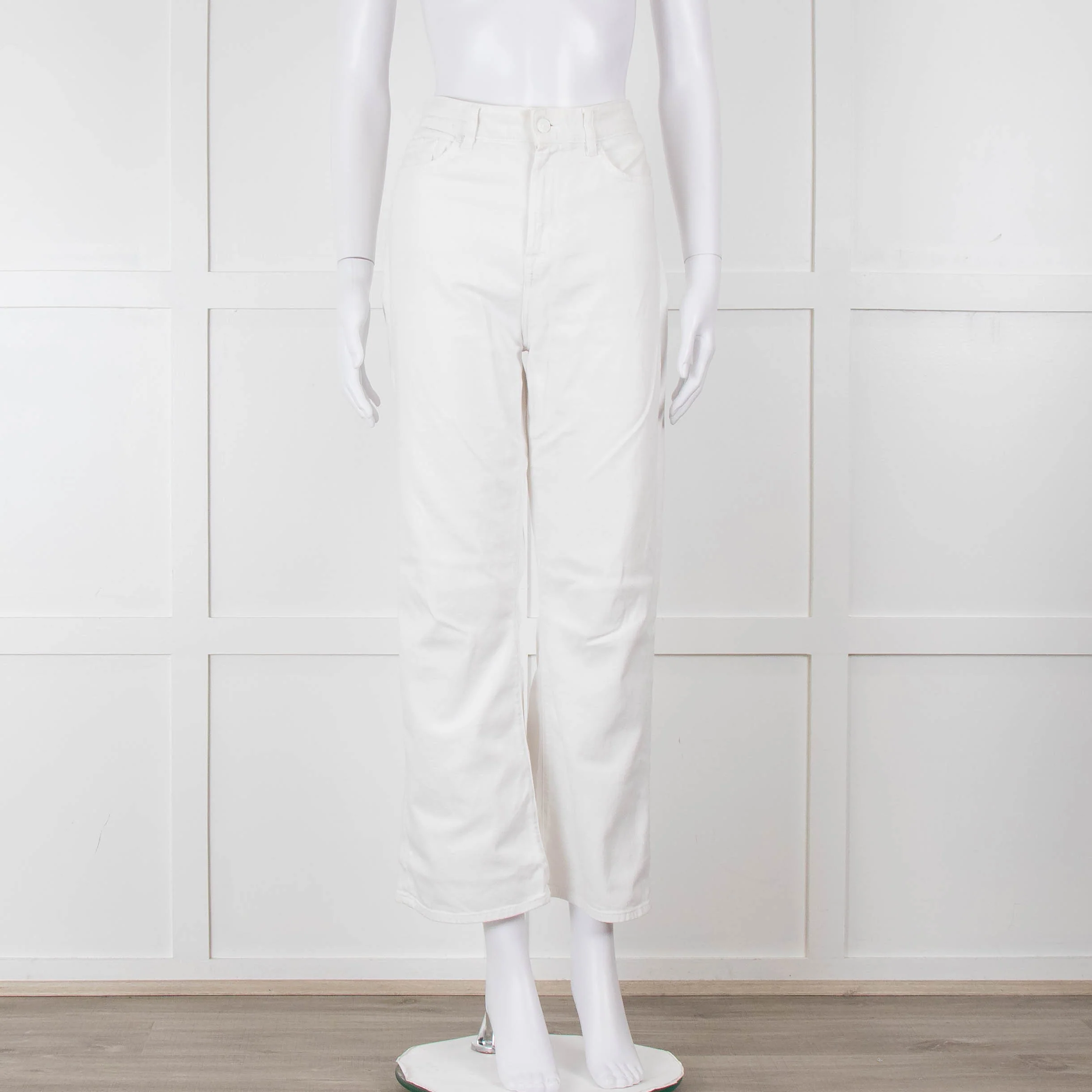 Seven For All Mankind White Straight Leg Jeans