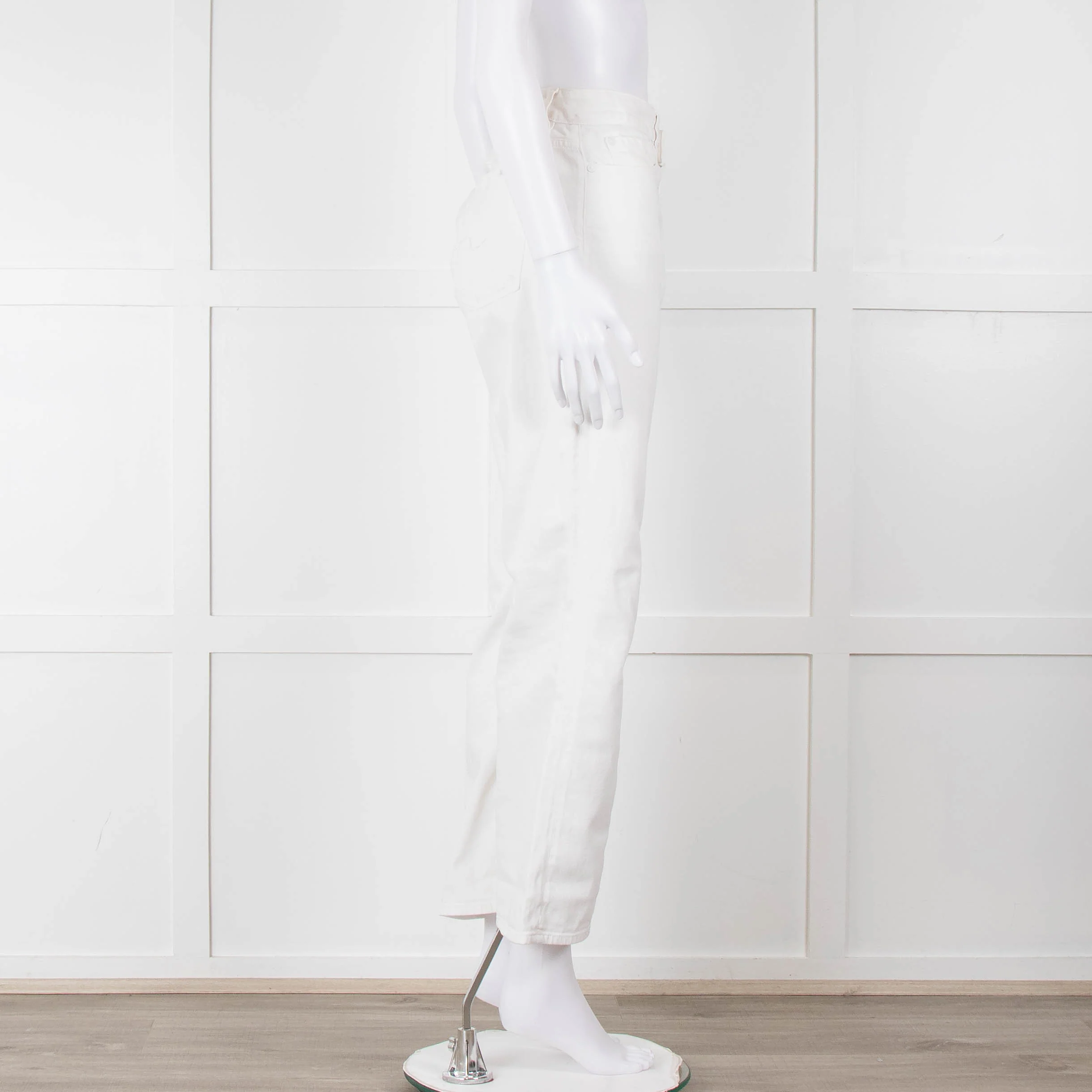 Seven For All Mankind White Straight Leg Jeans - Image 3