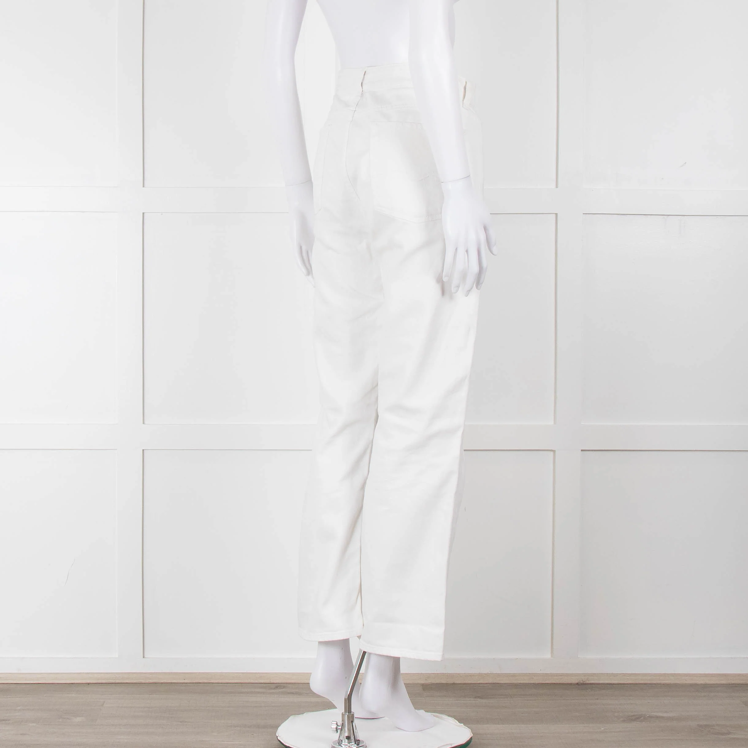 Seven For All Mankind White Straight Leg Jeans - Image 4