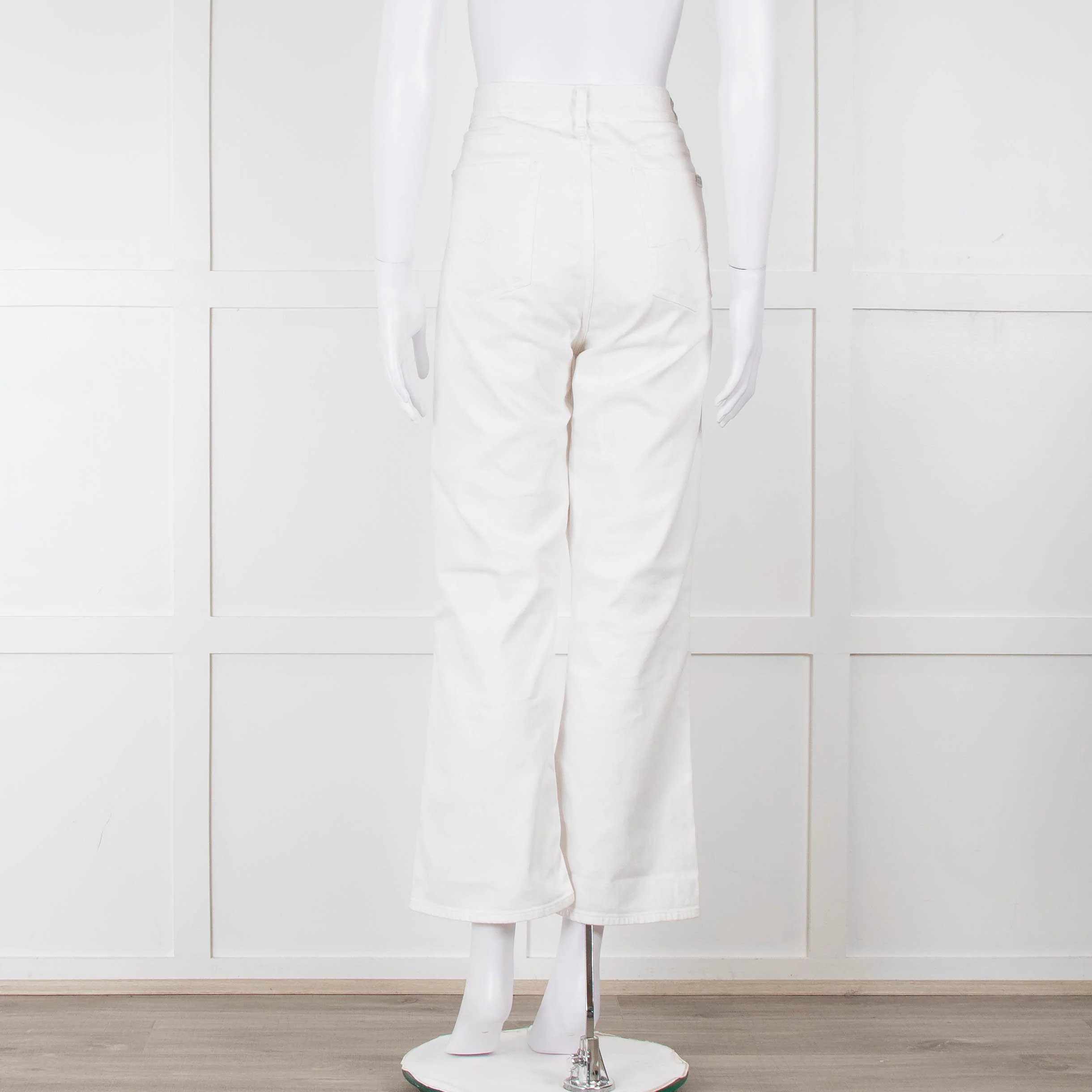 Seven For All Mankind White Straight Leg Jeans - Image 7
