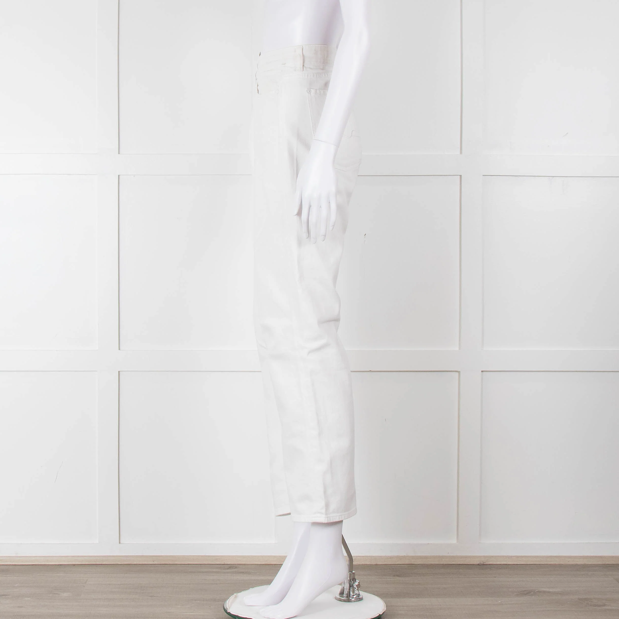 Seven For All Mankind White Straight Leg Jeans - Image 9