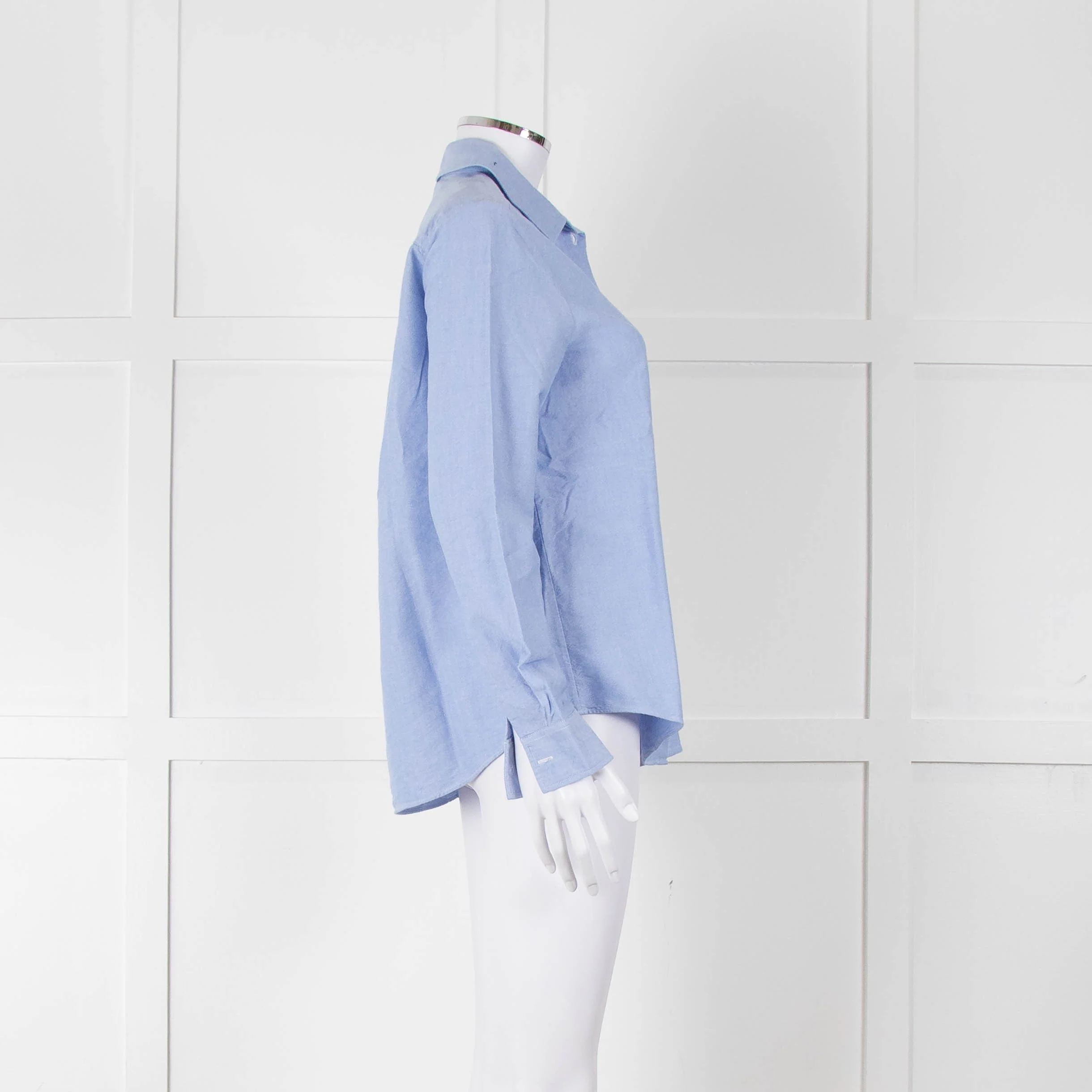 Sezane Blue Cotton Collared Shirt - Image 3