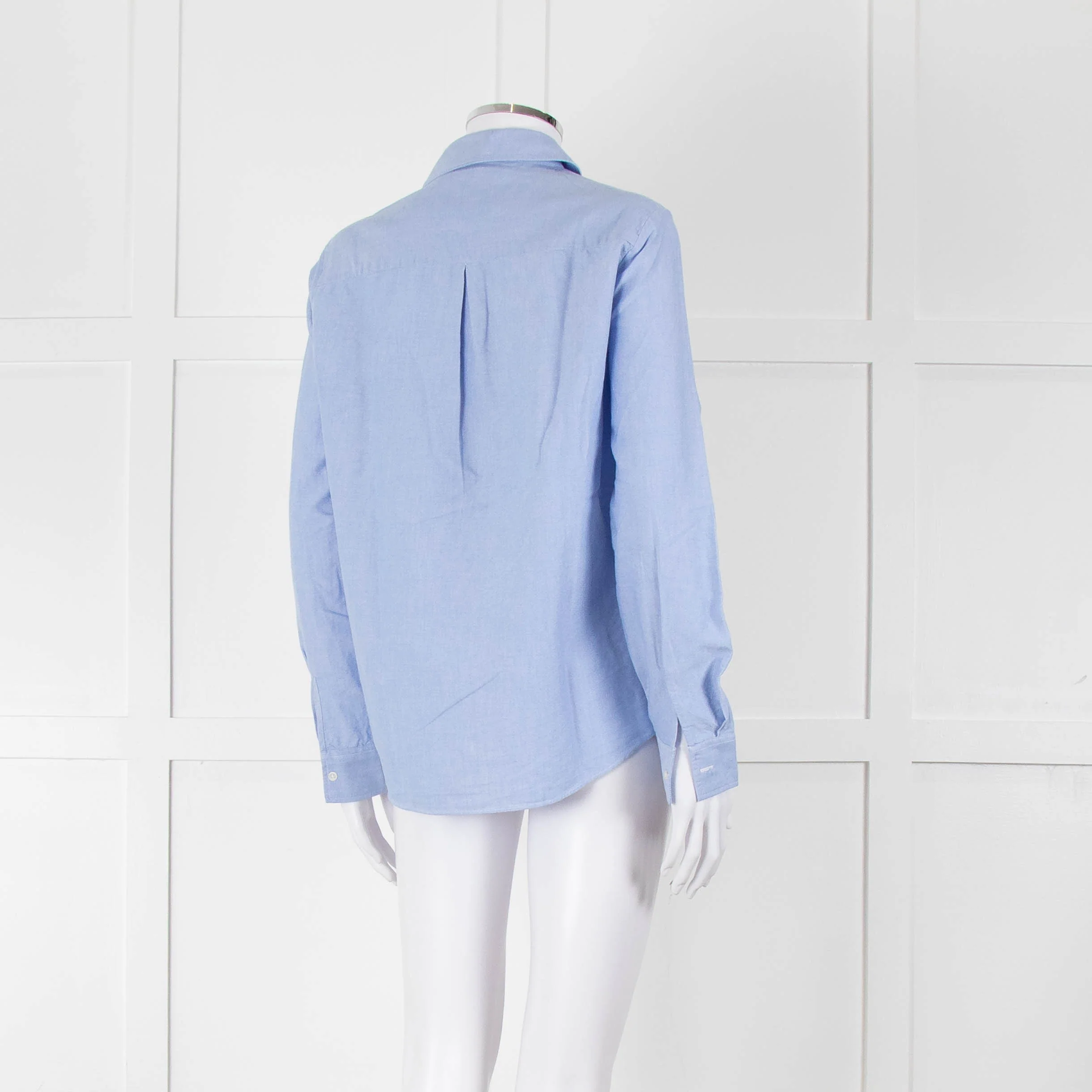 Sezane Blue Cotton Collared Shirt - Image 4