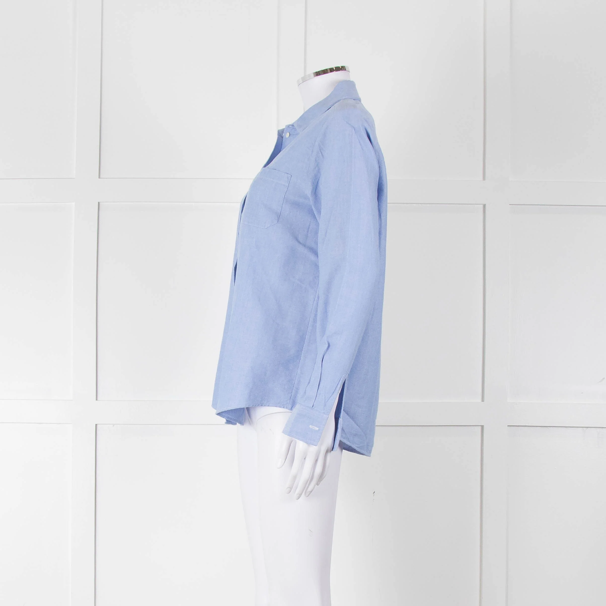 Sezane Blue Cotton Collared Shirt - Image 7