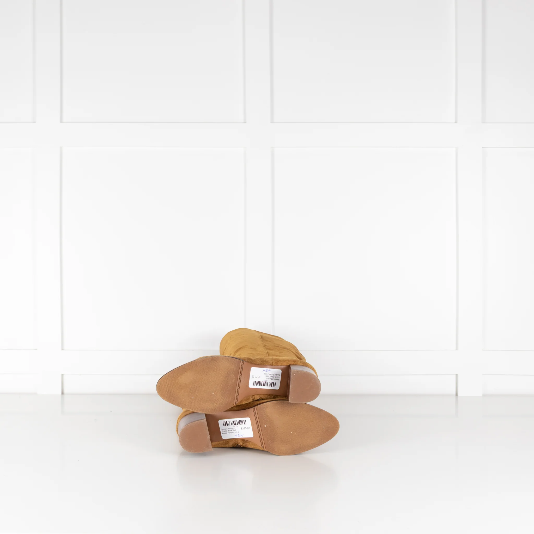 Sezane Mustard Suede Block Heel Boots - Image 8