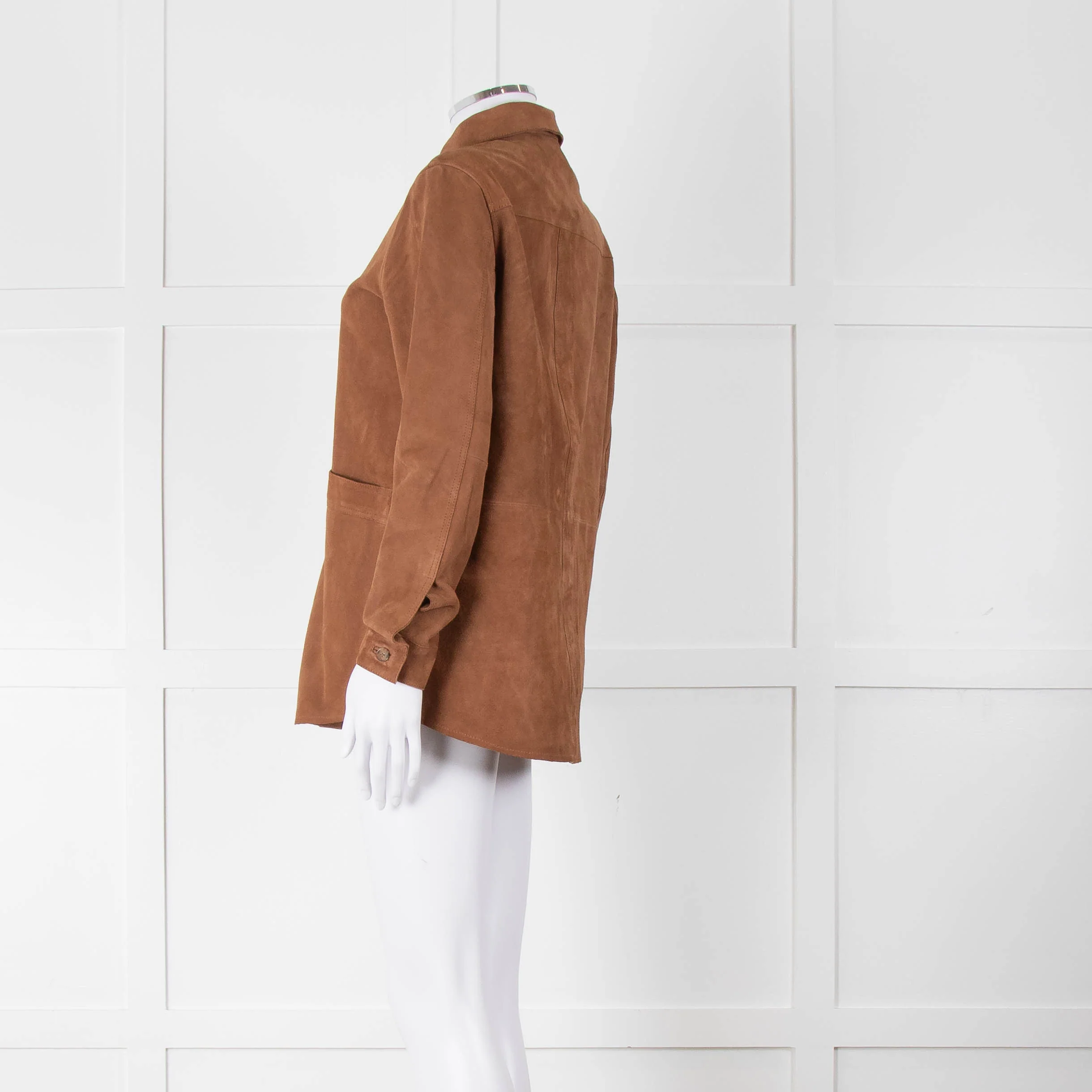 Sezane 'Will Forever' Tan Suede Hidden Pocket Jacket - Image 6