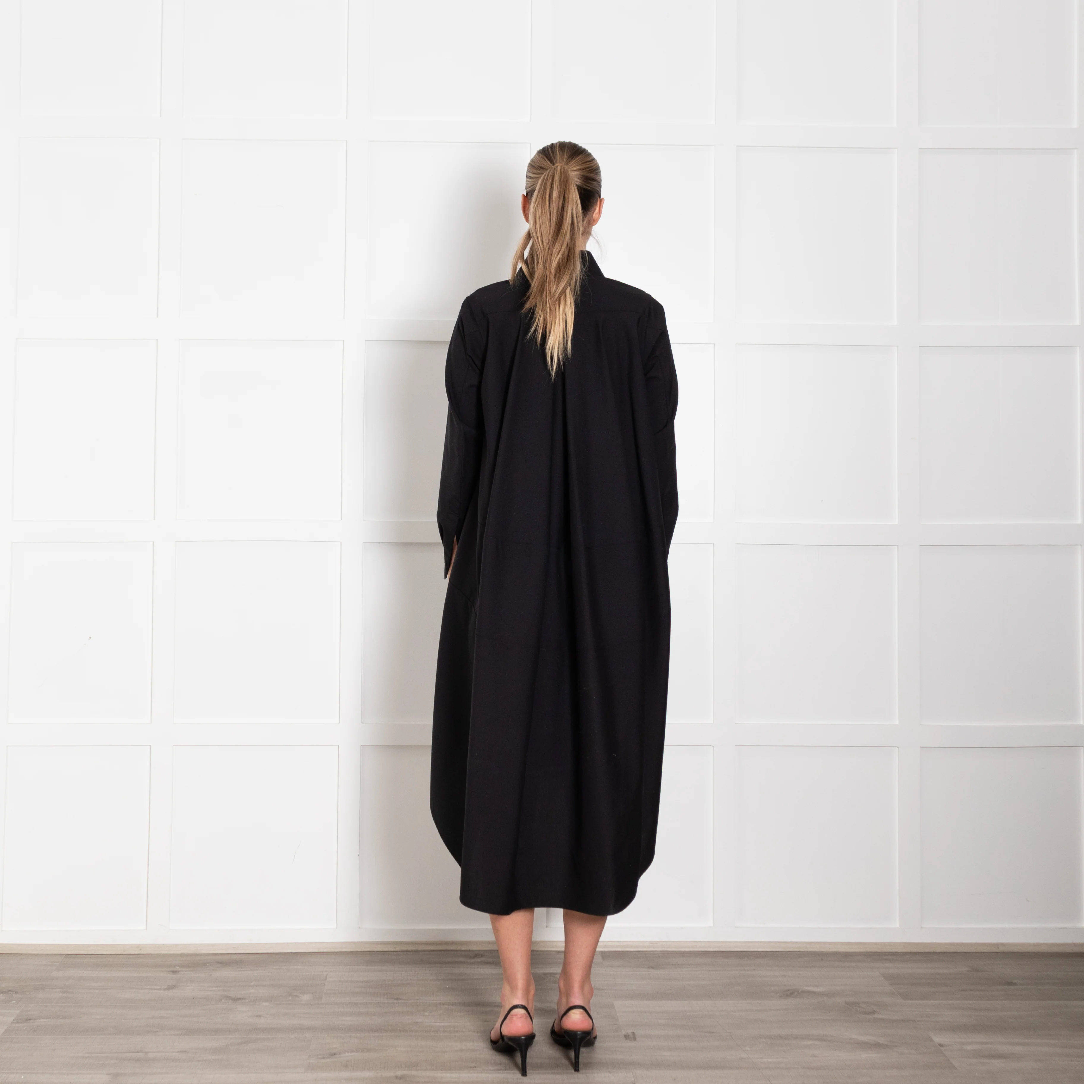 Shiro Sakai Black Button Up Long Sleeve Shirt Dress - Image 5