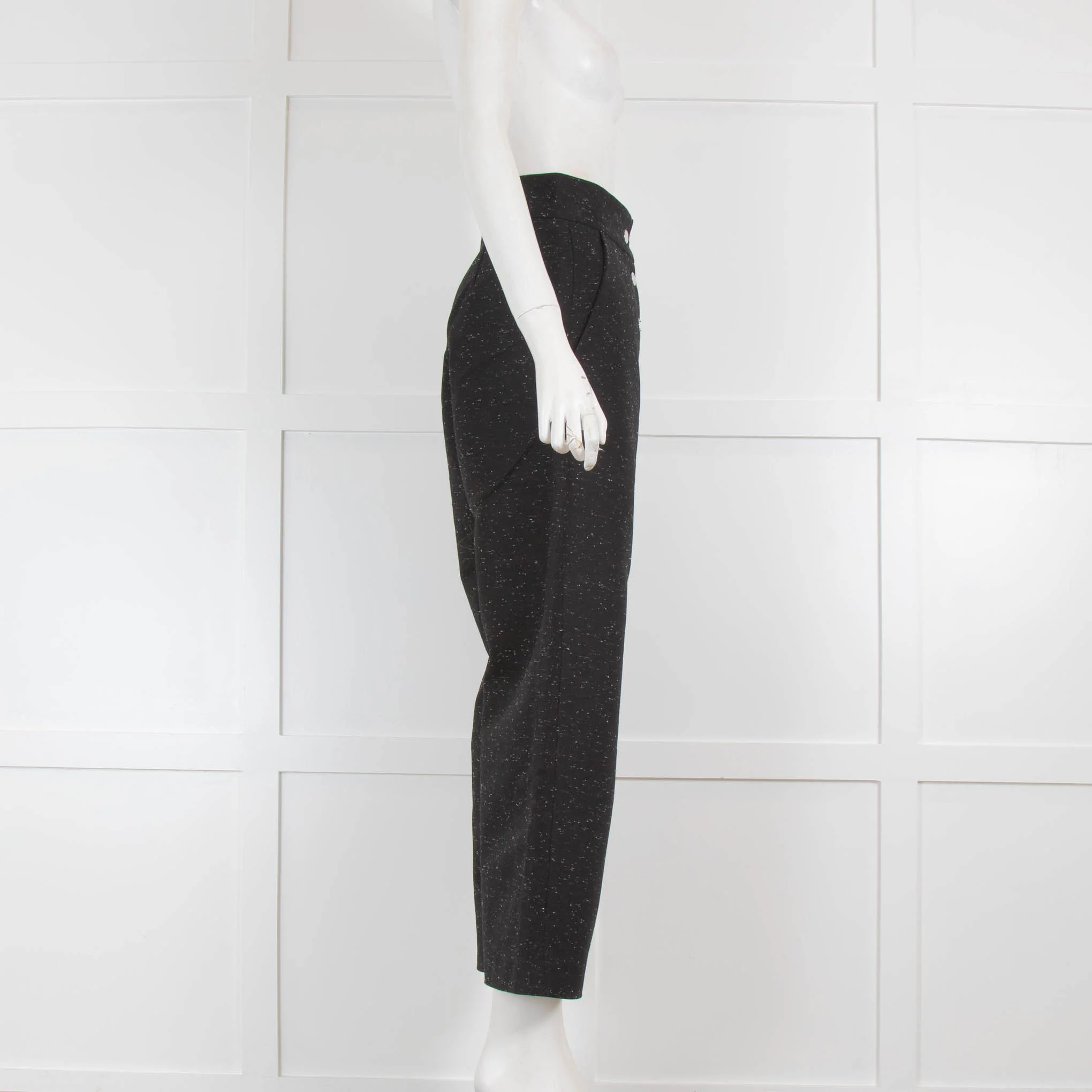 Sid Neigum Black With White Speckles Wide Leg Trousers - Image 2