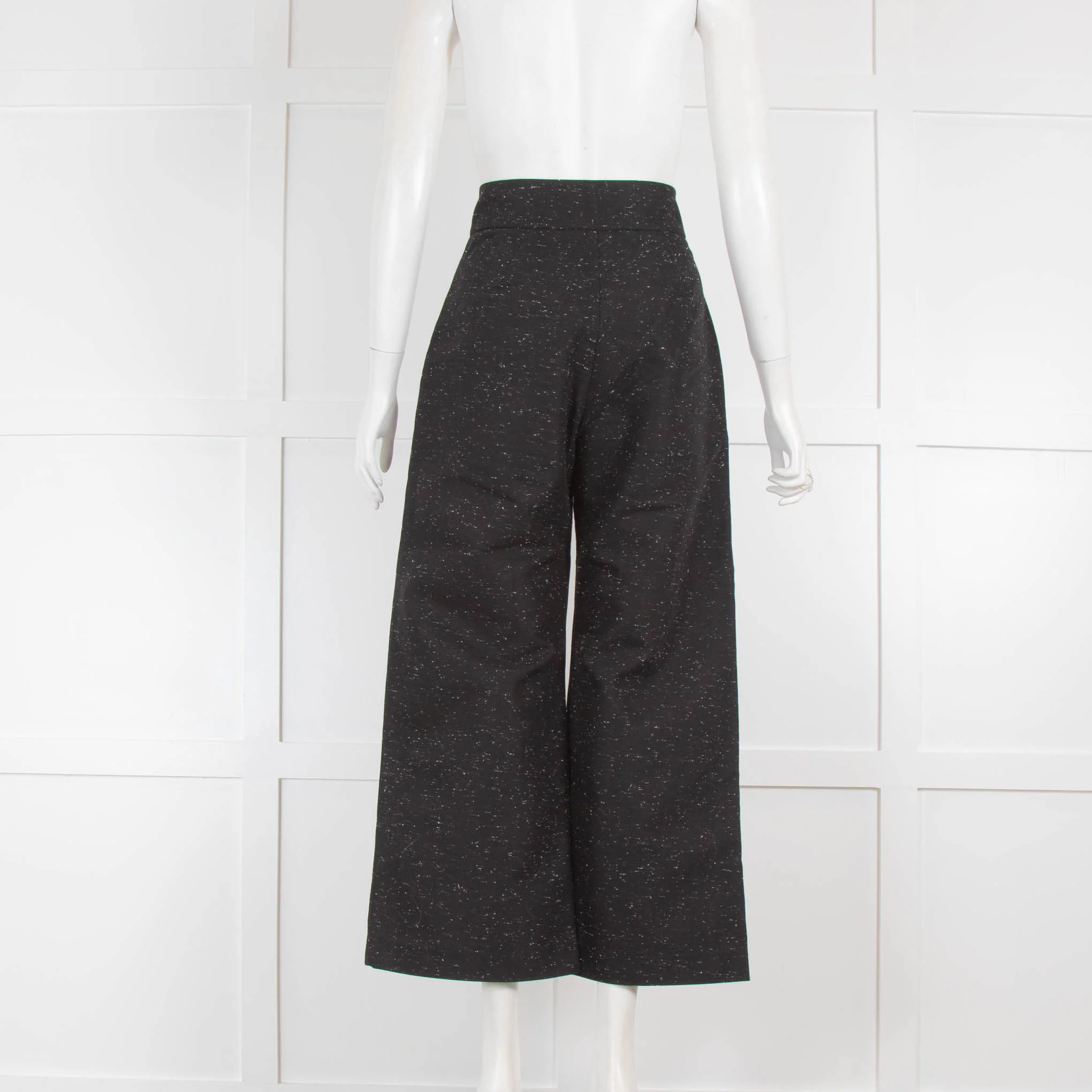 Sid Neigum Black With White Speckles Wide Leg Trousers - Image 3