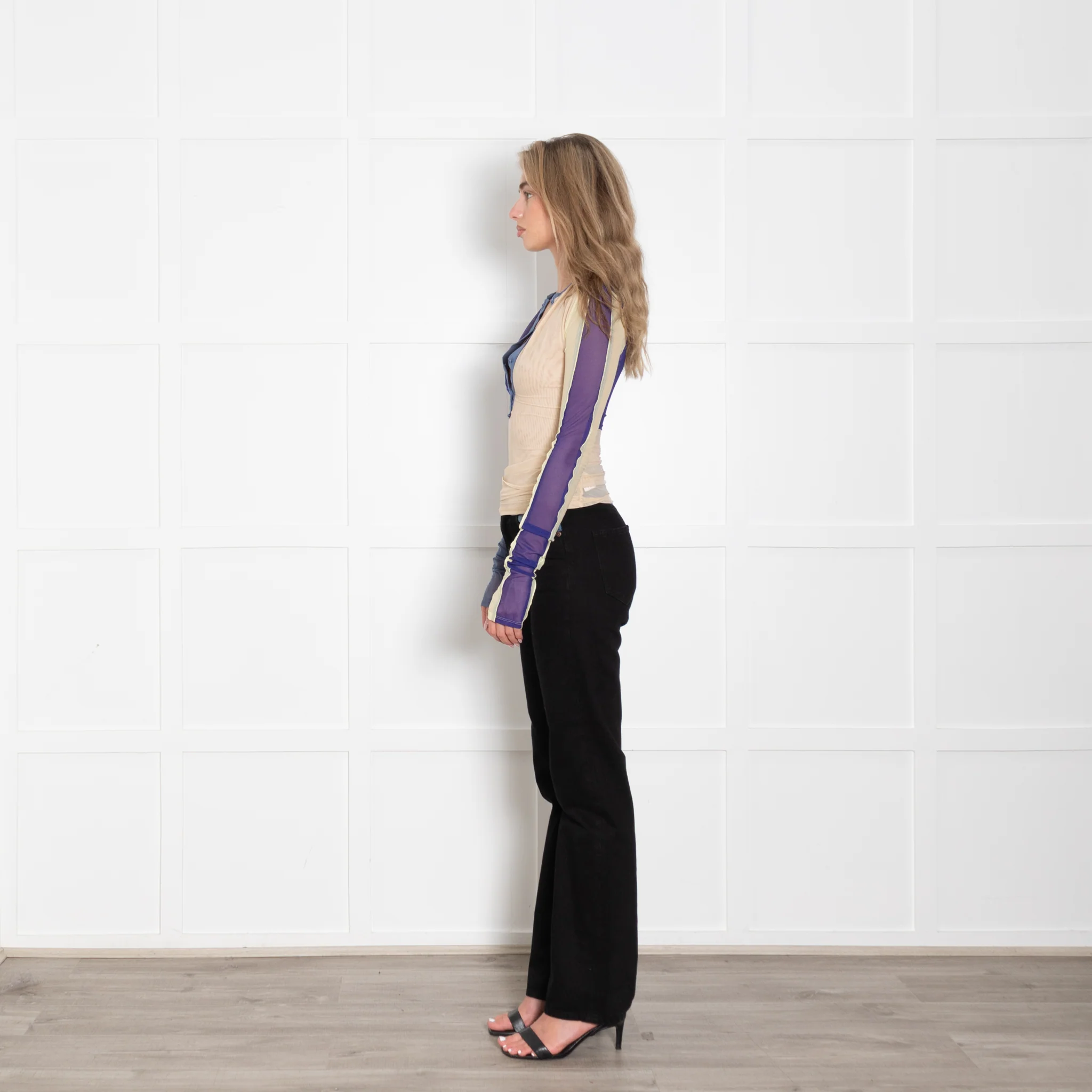 SIR Multi Coloured Sheer Patchwork Top - Image 4