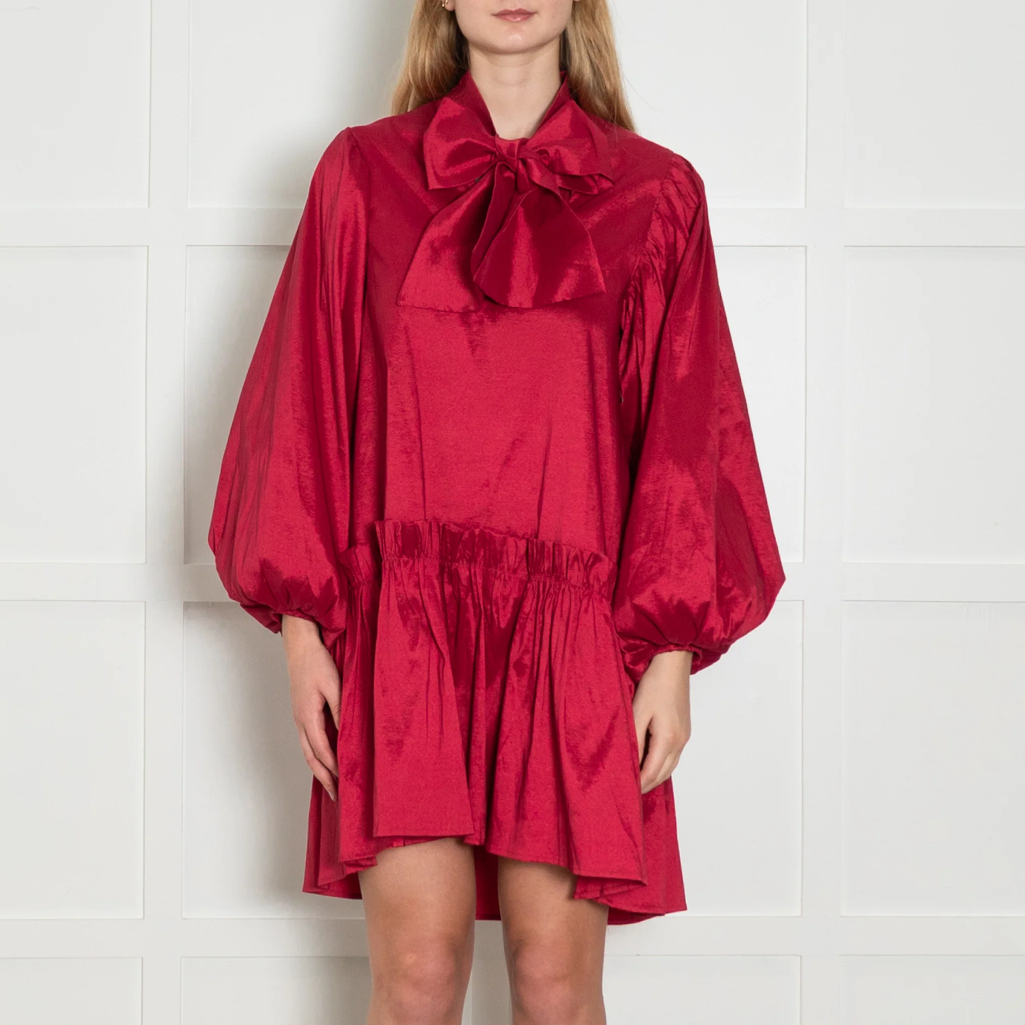 Sister Jane Red Tiered Puff Sleeve Short Dress - Image 2
