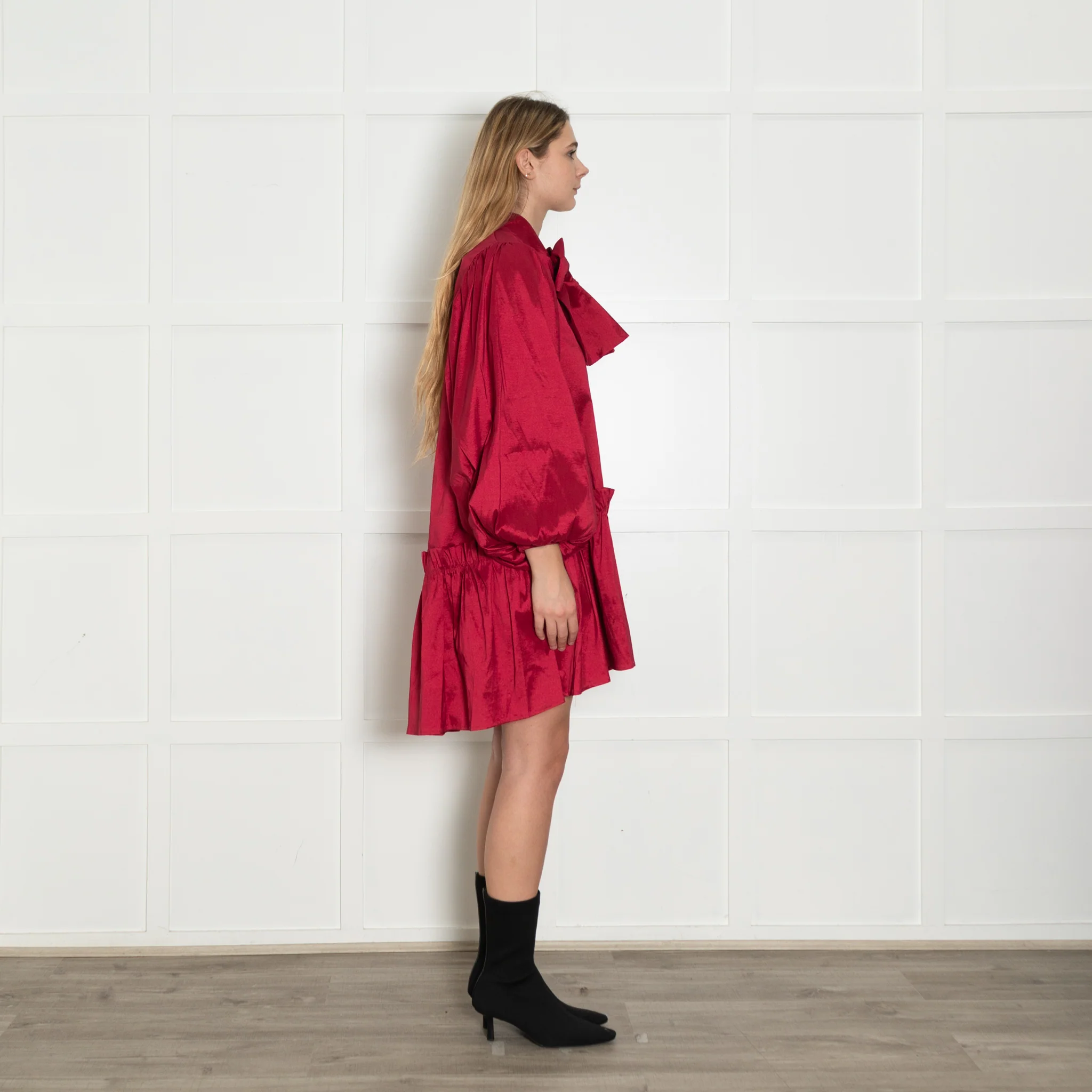 Sister Jane Red Tiered Puff Sleeve Short Dress - Image 6