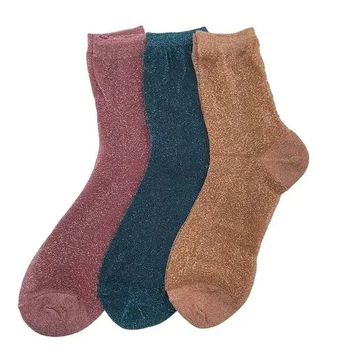 Sixton London Rio Trio of Sparkle Socks in Roxy - Image 3