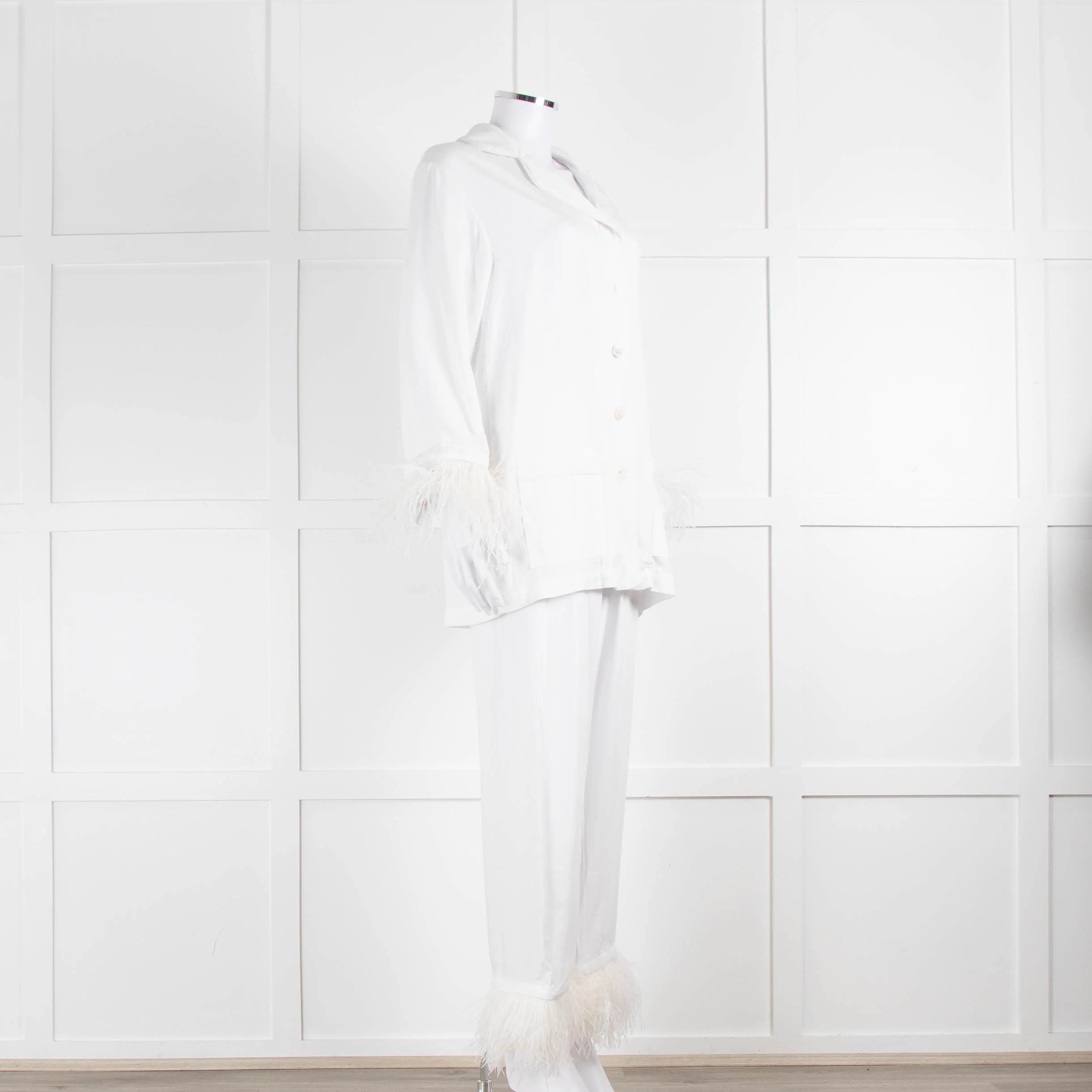 Sleeper Party White Feather Trimmed Pyjama Set - Image 2