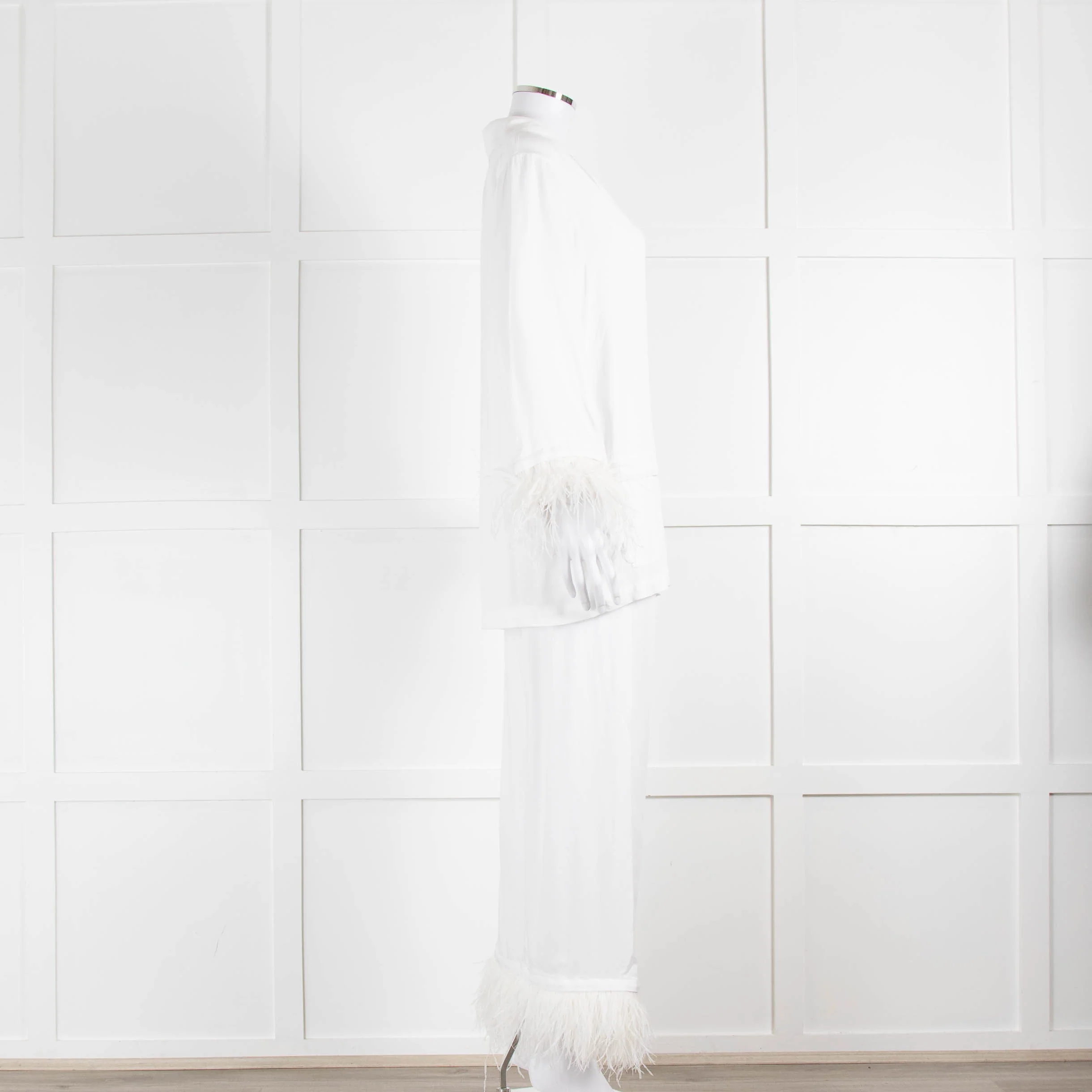 Sleeper Party White Feather Trimmed Pyjama Set - Image 3