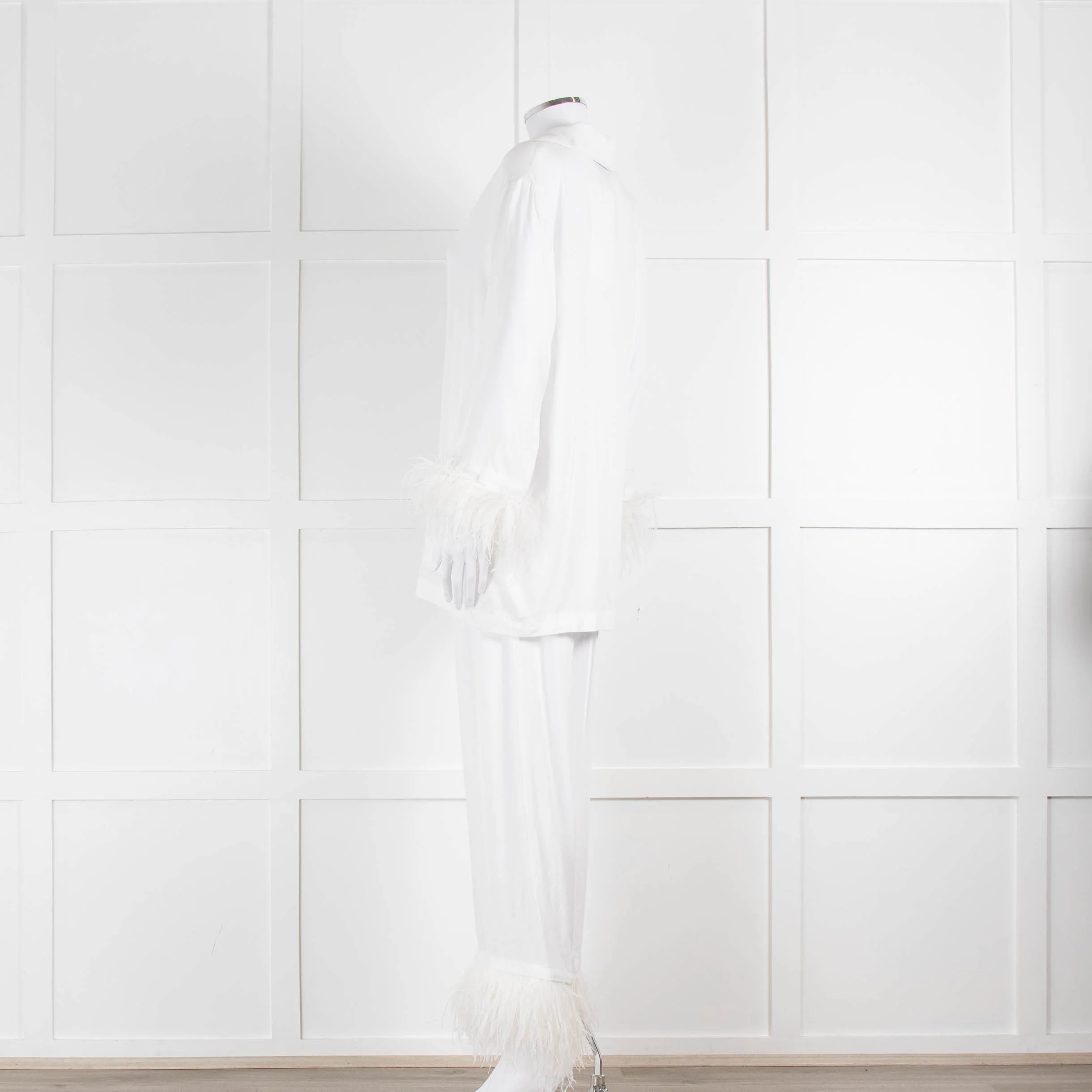 Sleeper Party White Feather Trimmed Pyjama Set - Image 6