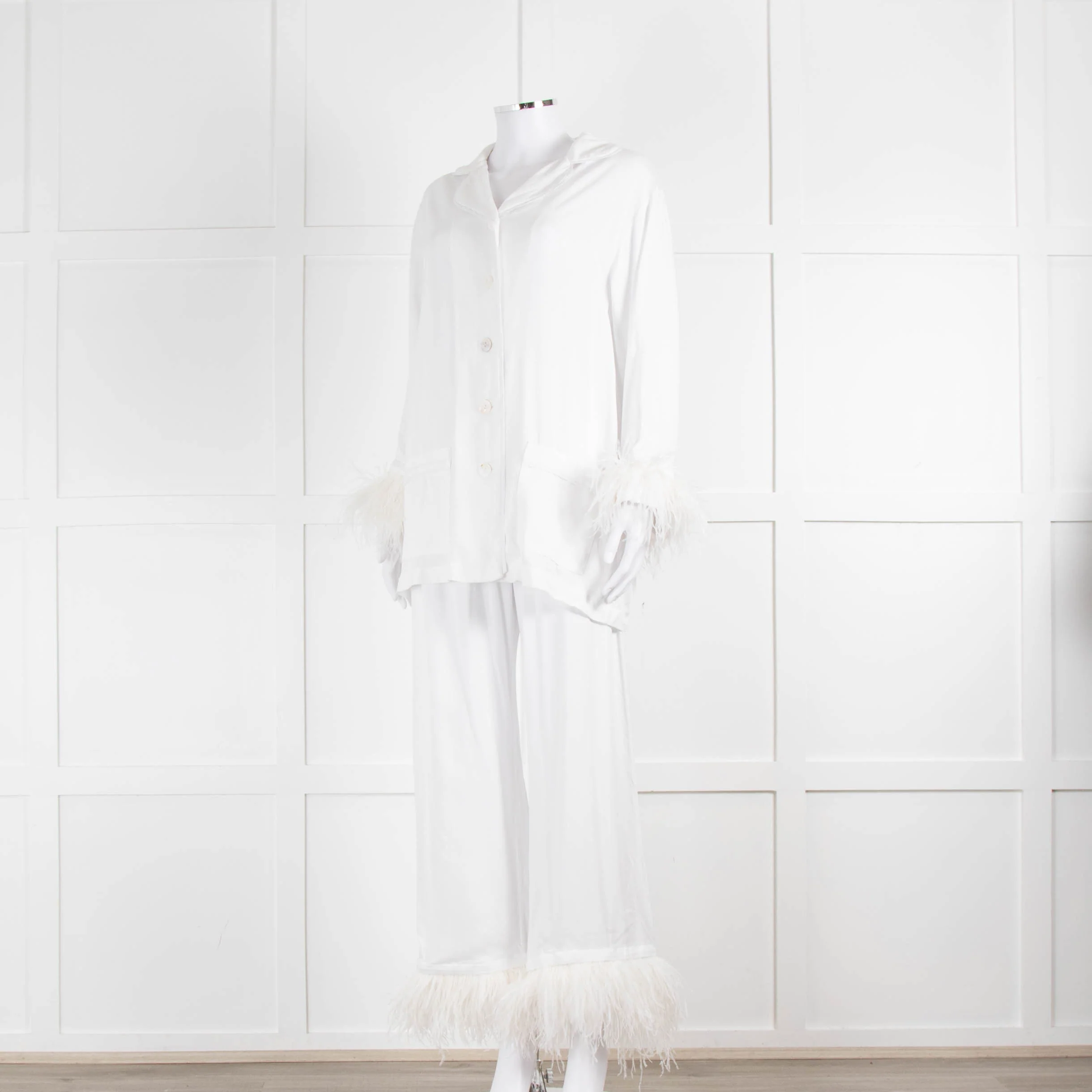 Sleeper Party White Feather Trimmed Pyjama Set - Image 8