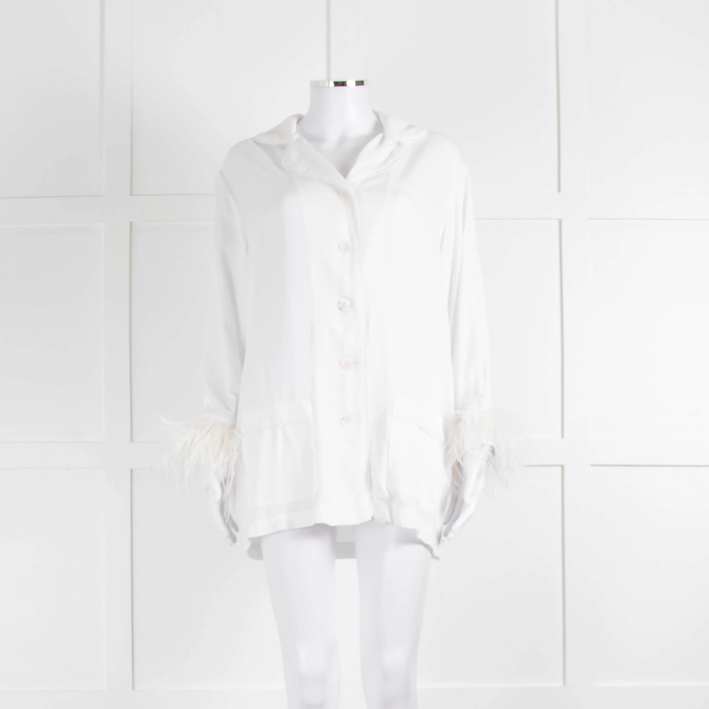 Sleeper Party White Feather Trimmed Pyjama Set - Image 9