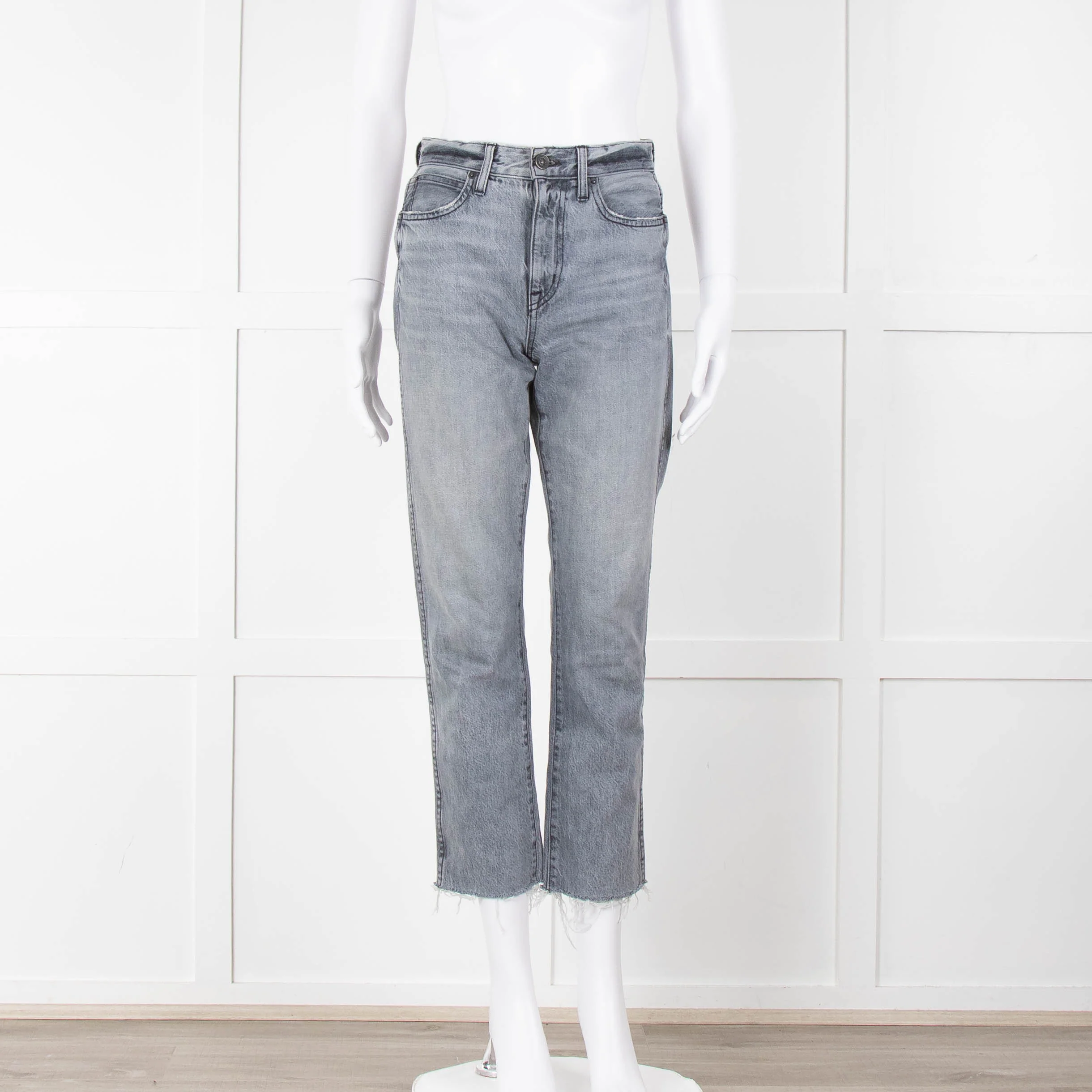 Slverlake Grey Raw Hem Slim Leg Jeans