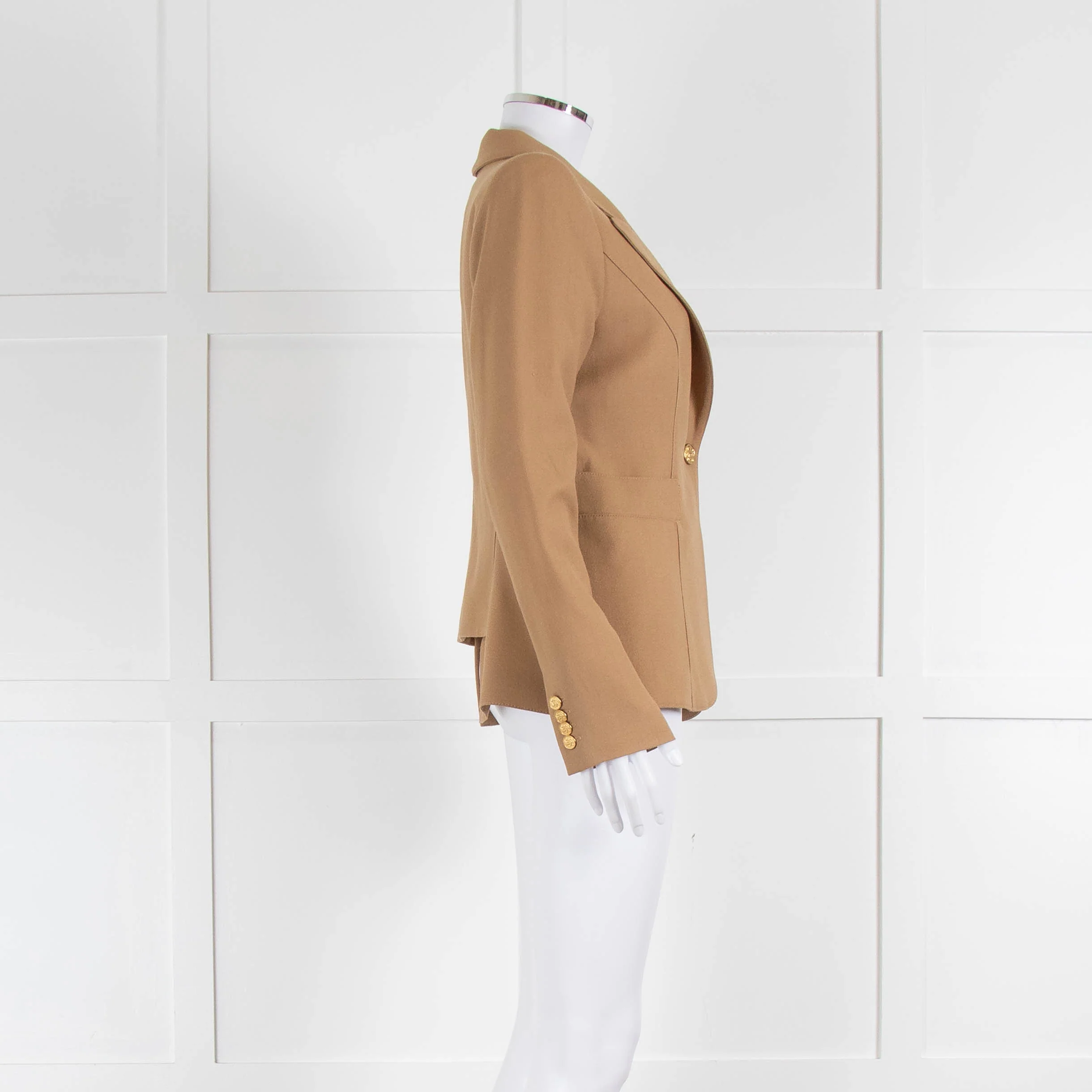 Smythe Camel Tailored Jacket with Gold Buttons - Image 2
