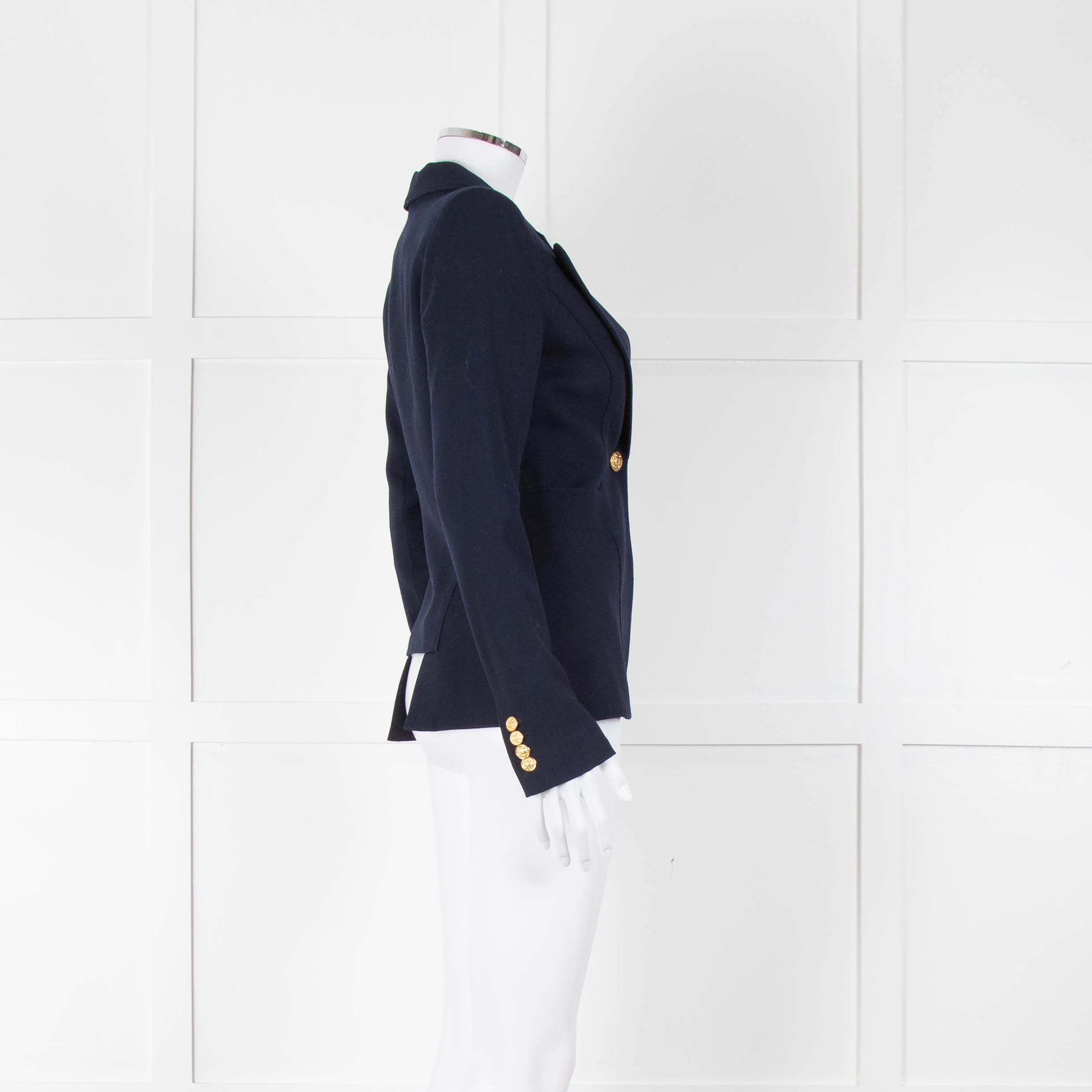 Smythe Navy Blue Gold Button Fitted Jacket - Image 3