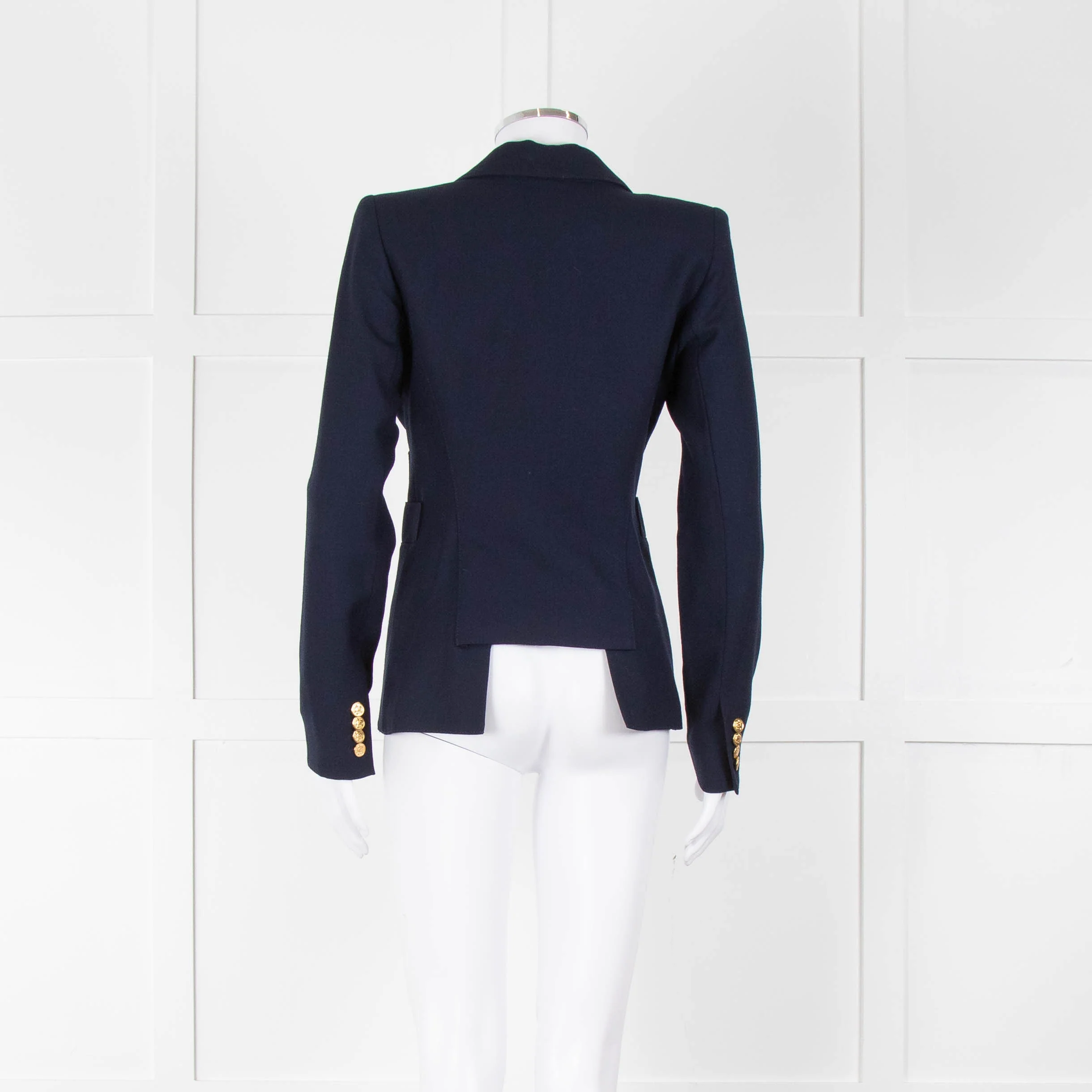 Smythe Navy Blue Gold Button Fitted Jacket - Image 5