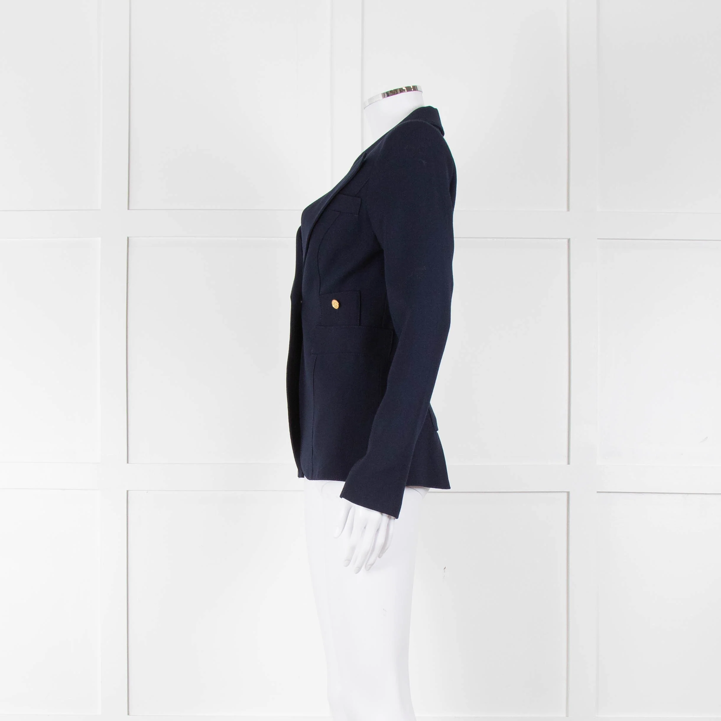 Smythe Navy Blue Gold Button Fitted Jacket - Image 7