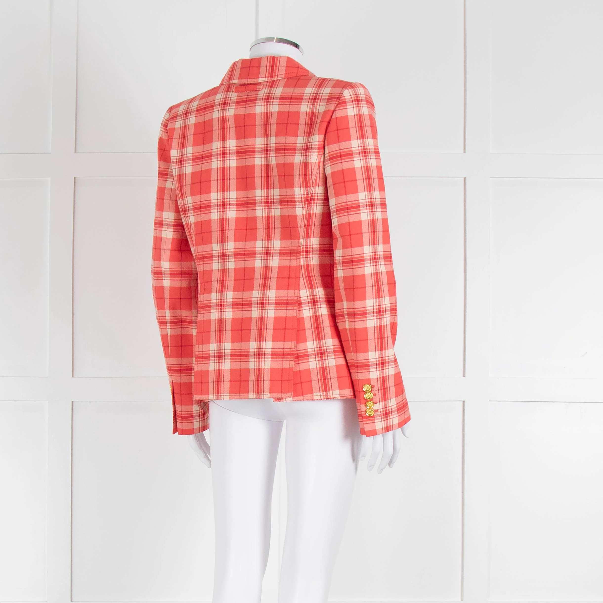 Smythe Orange Check Blazer With Gold Buttons - Image 4