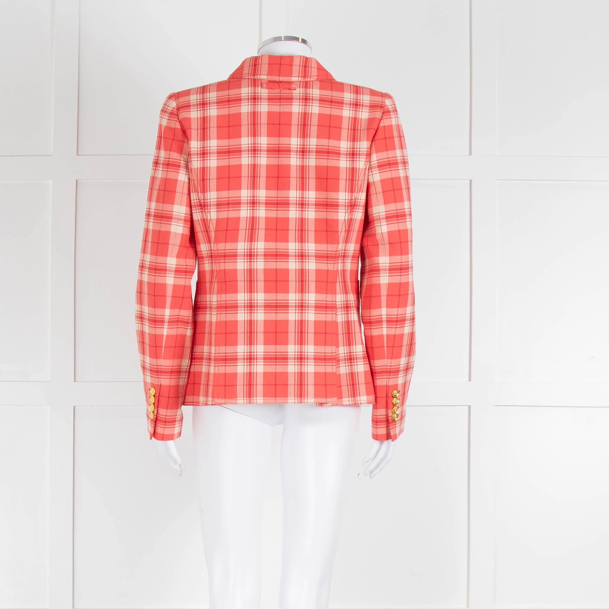 Smythe Orange Check Blazer With Gold Buttons - Image 5