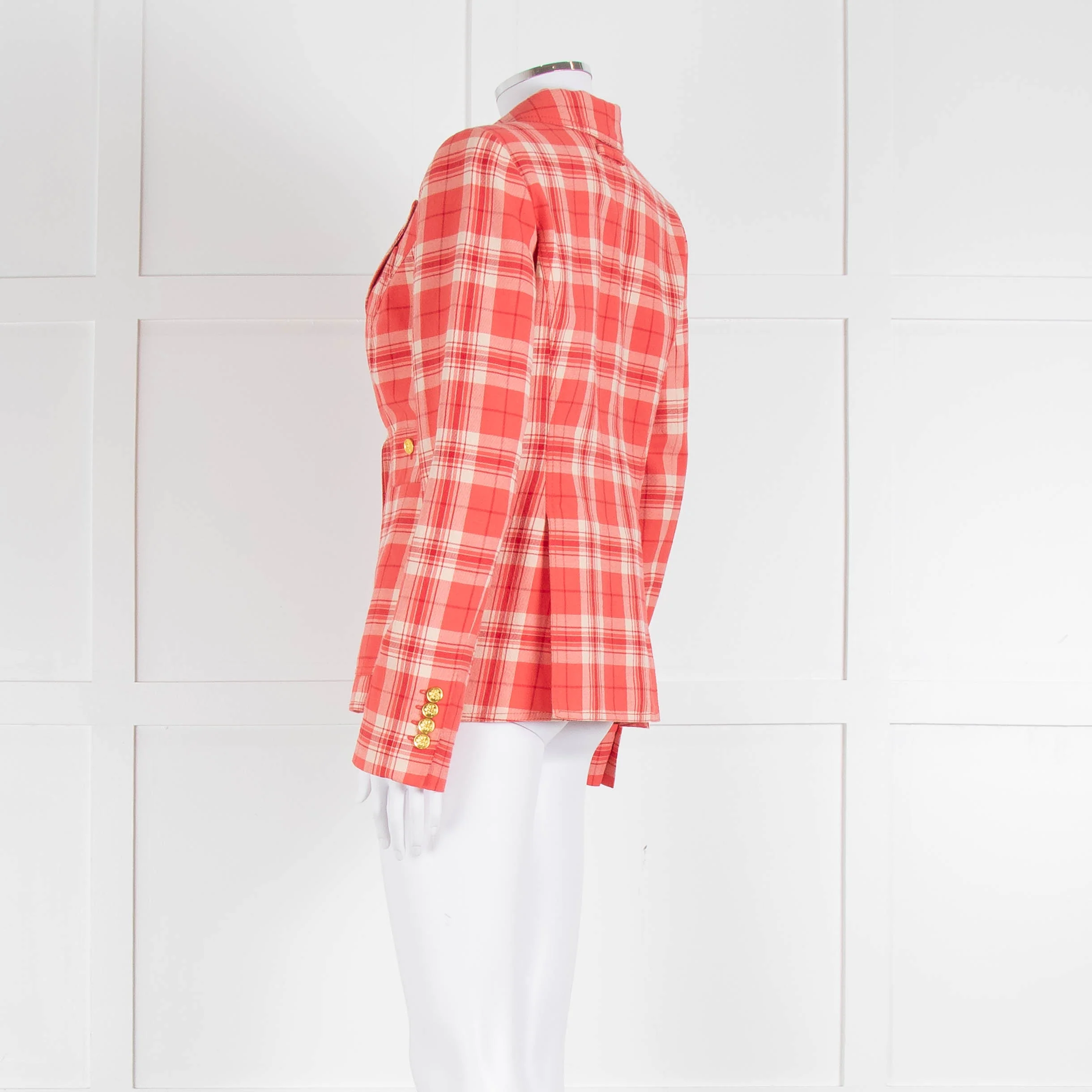 Smythe Orange Check Blazer With Gold Buttons - Image 6