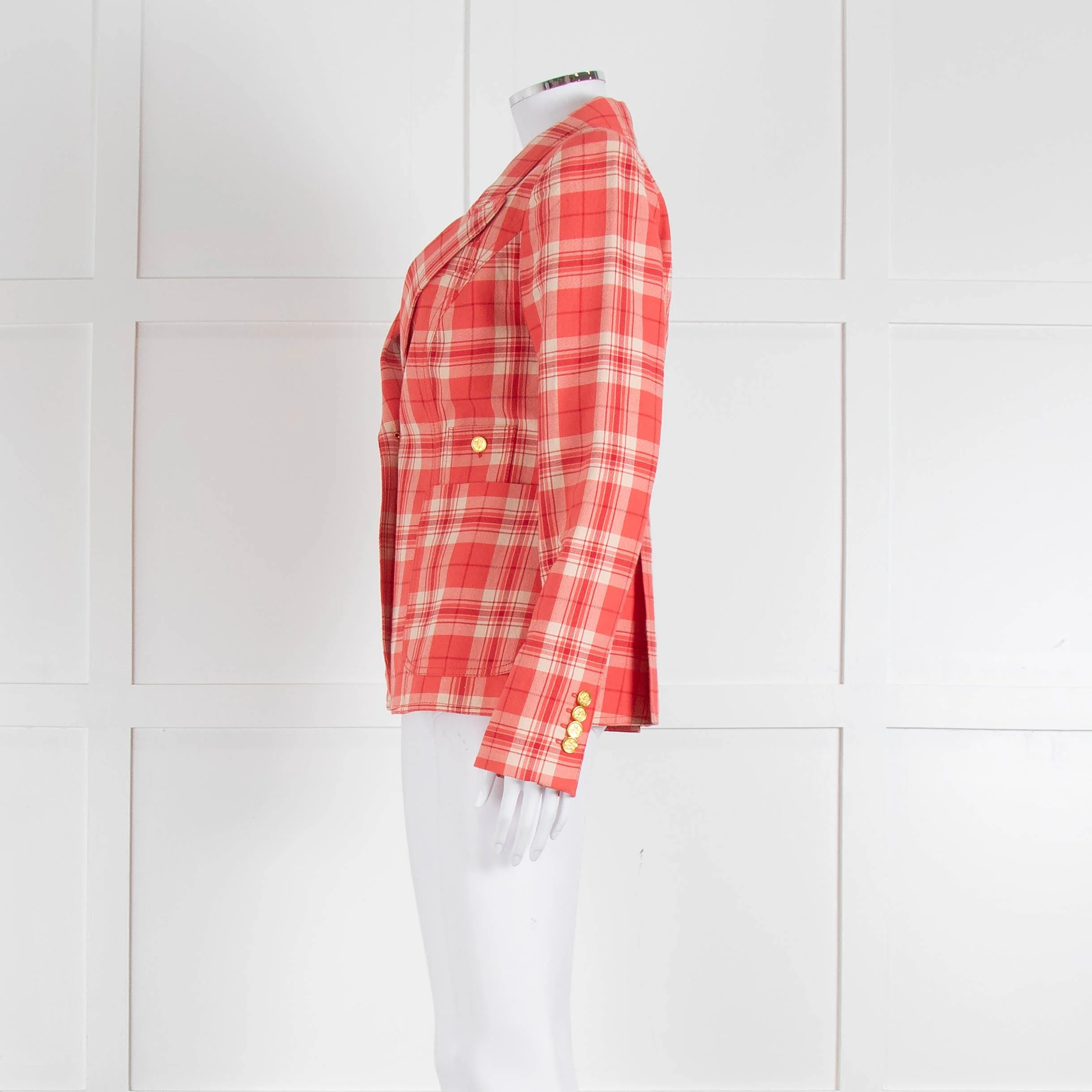 Smythe Orange Check Blazer With Gold Buttons - Image 7