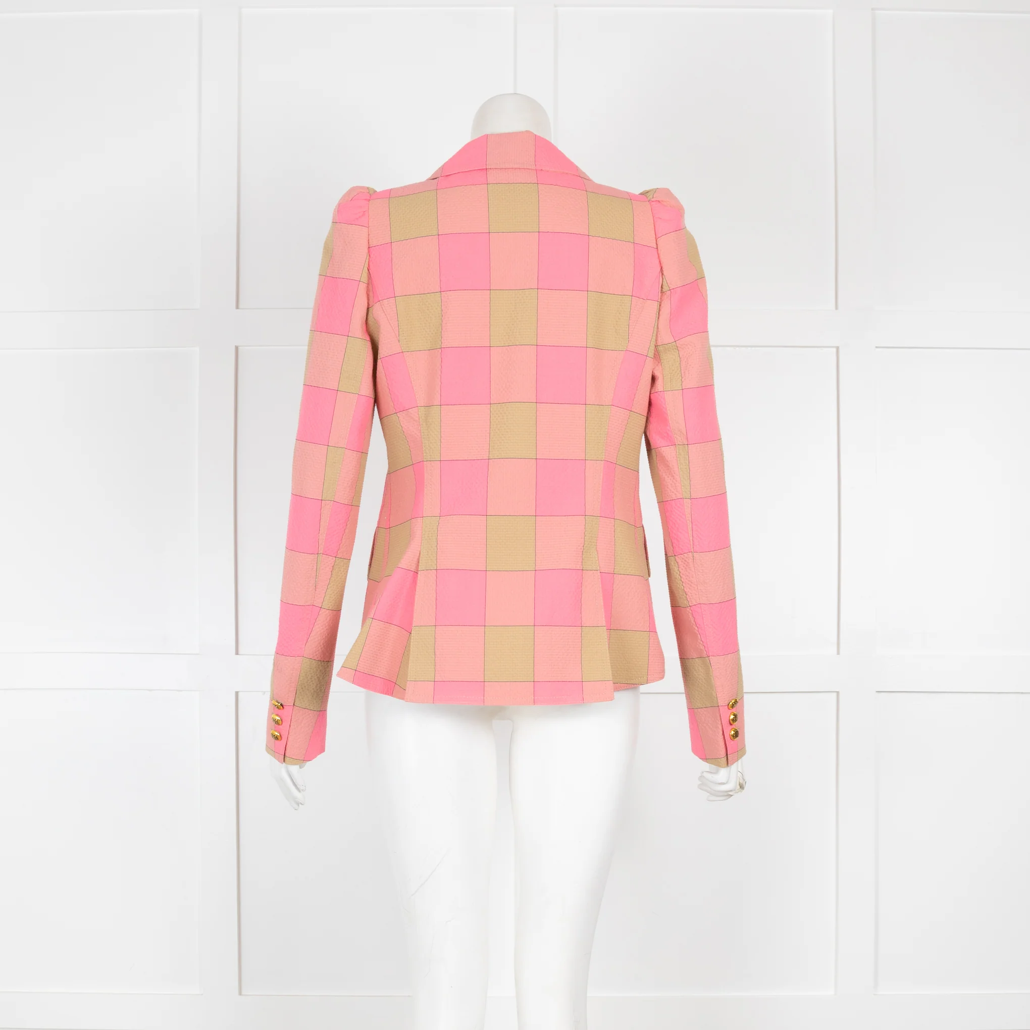 Smythe Pink & Tan Check Blazer - Image 3