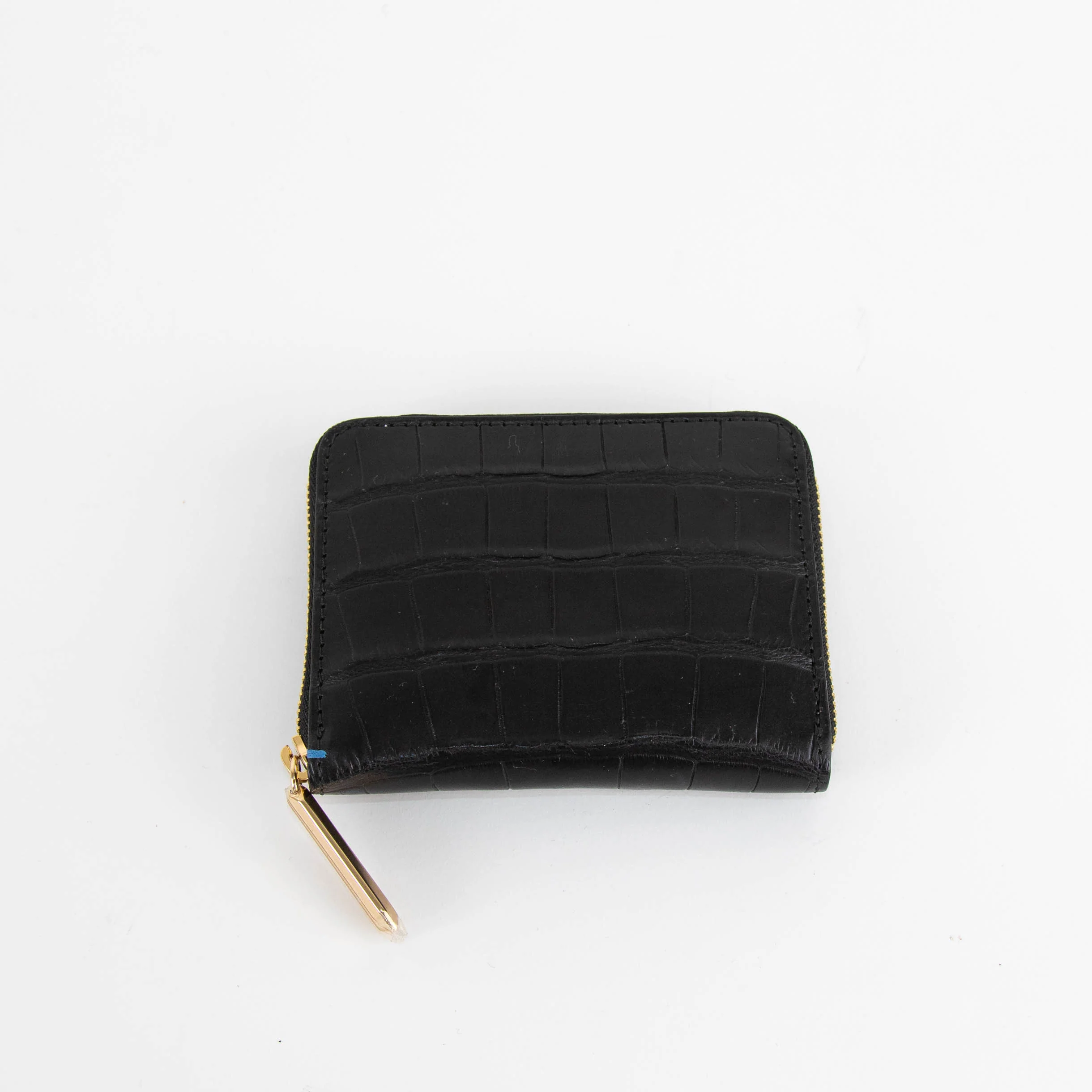 Smythson Black Croc Embossed Leather Zip Around Wallet - Image 3